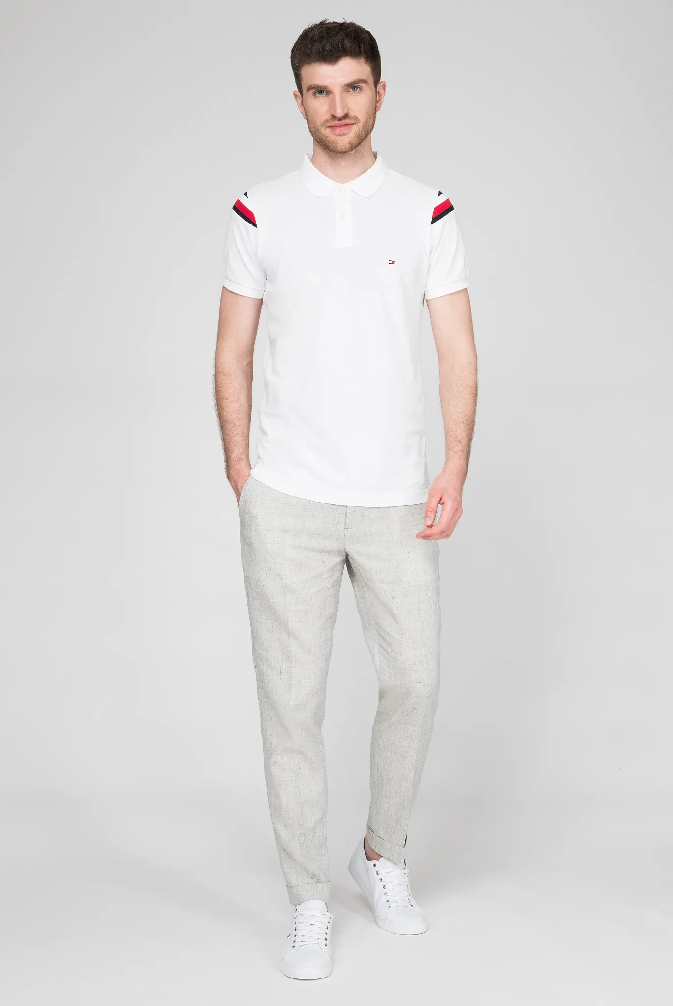 Мужские серые брюки SLIM FIT LINEN BLEND 2