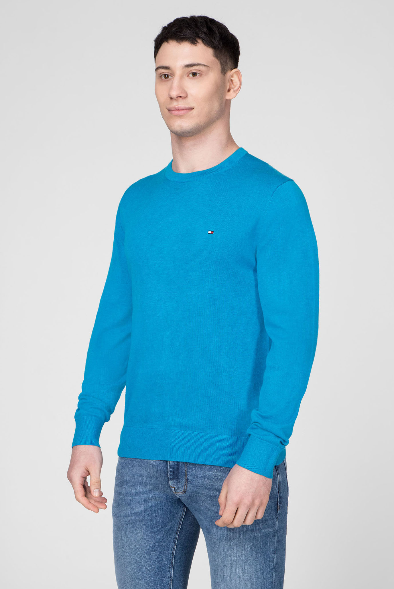 Мужской синий джемпер COTTON SILK 7