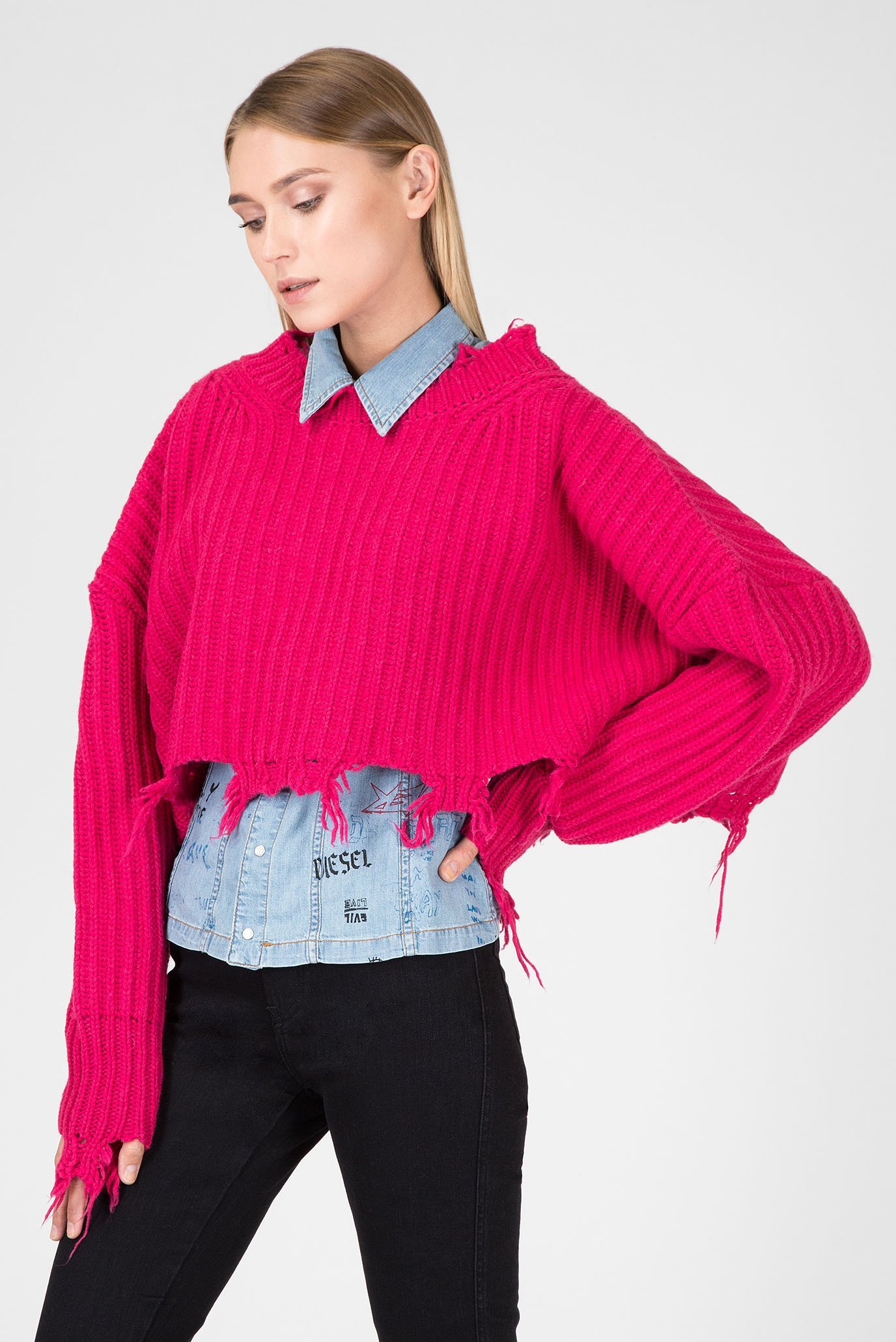 Женский малиновый джемпер 2