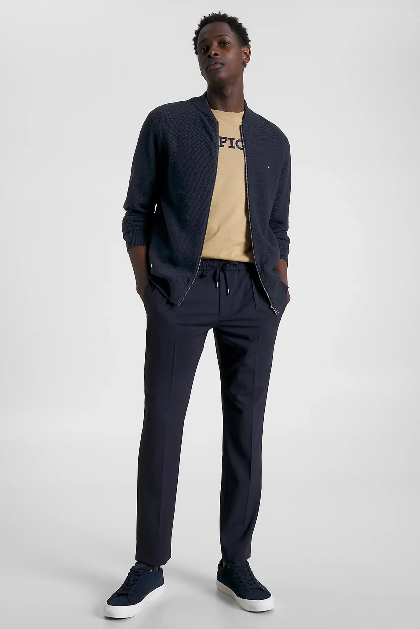 Мужской темно-синий кардиган INTERLACED BASEBALL ZIP THROUGH 2