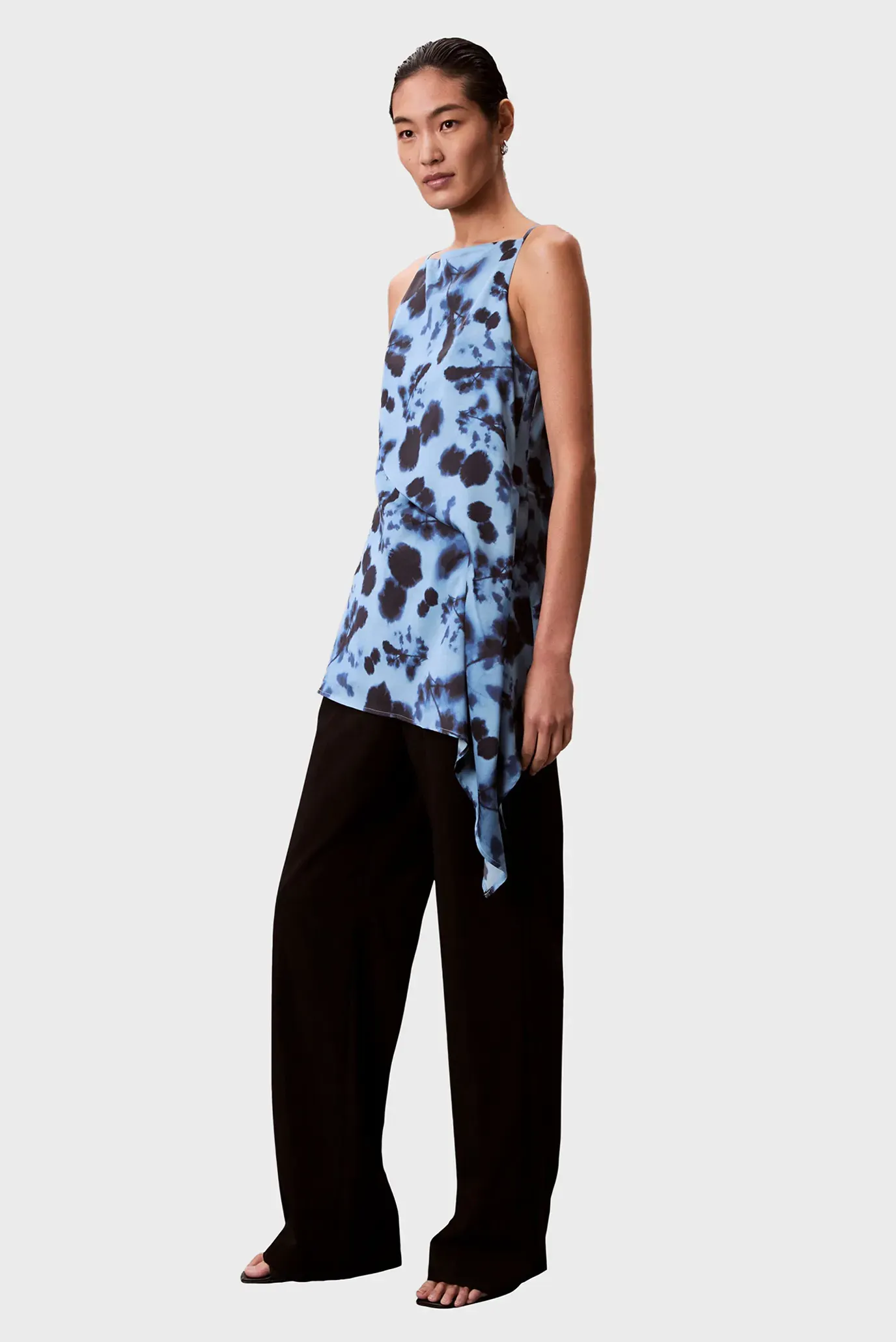 Топ Printed Satin Twisted Drape Tank 3