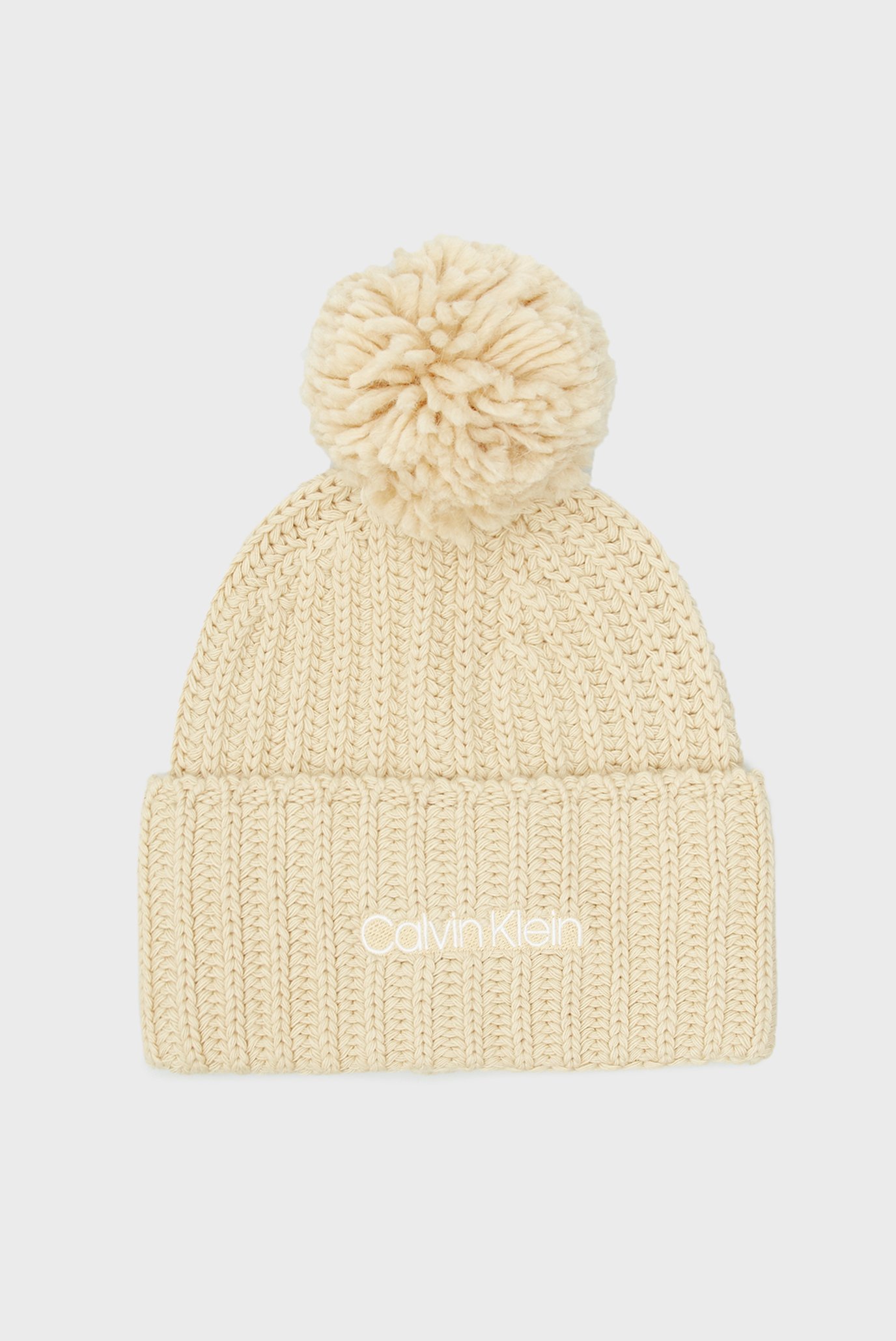 Шапка OVERSIZED KNIT BEANIE W  POMPOM 1