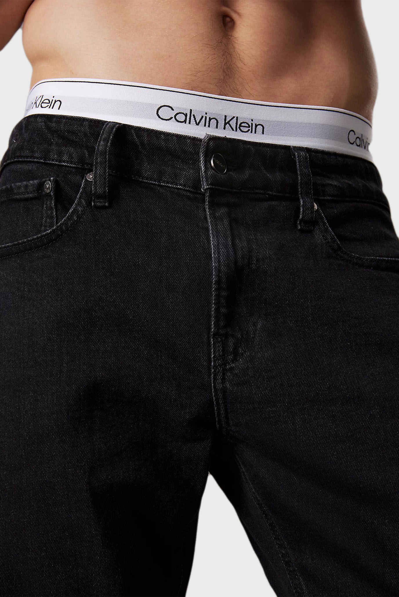 Мужские черные джинсы SLIM FIT WASHED BLACK 4