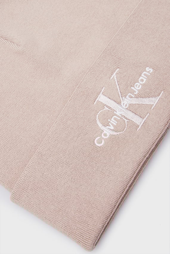 Женская пудровая шапка MONO LOGO EMBRO BEANIE