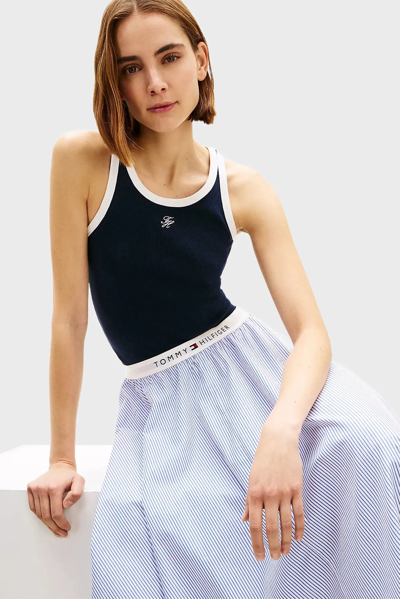 Юбка POPLIN BRANDED MIDI SKIRT 4