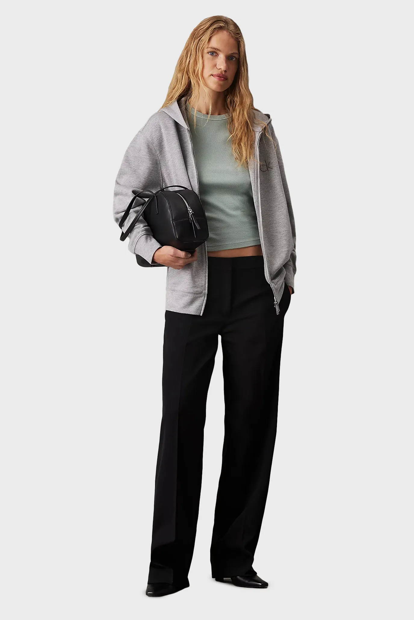 Реглан VISCOSE BONDED CK EMB ZIP HOODIE 4