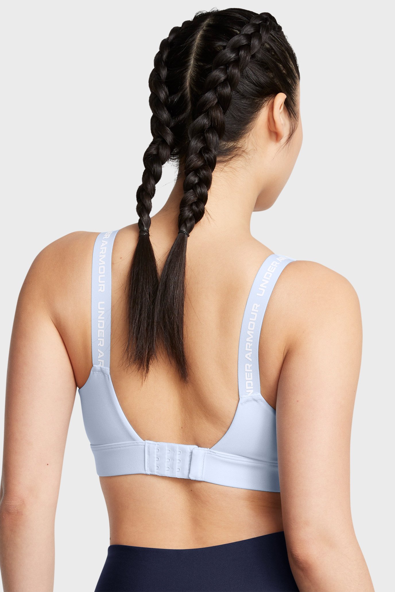 Женский голубой топ UA Infinity High 2.0 Bra 3