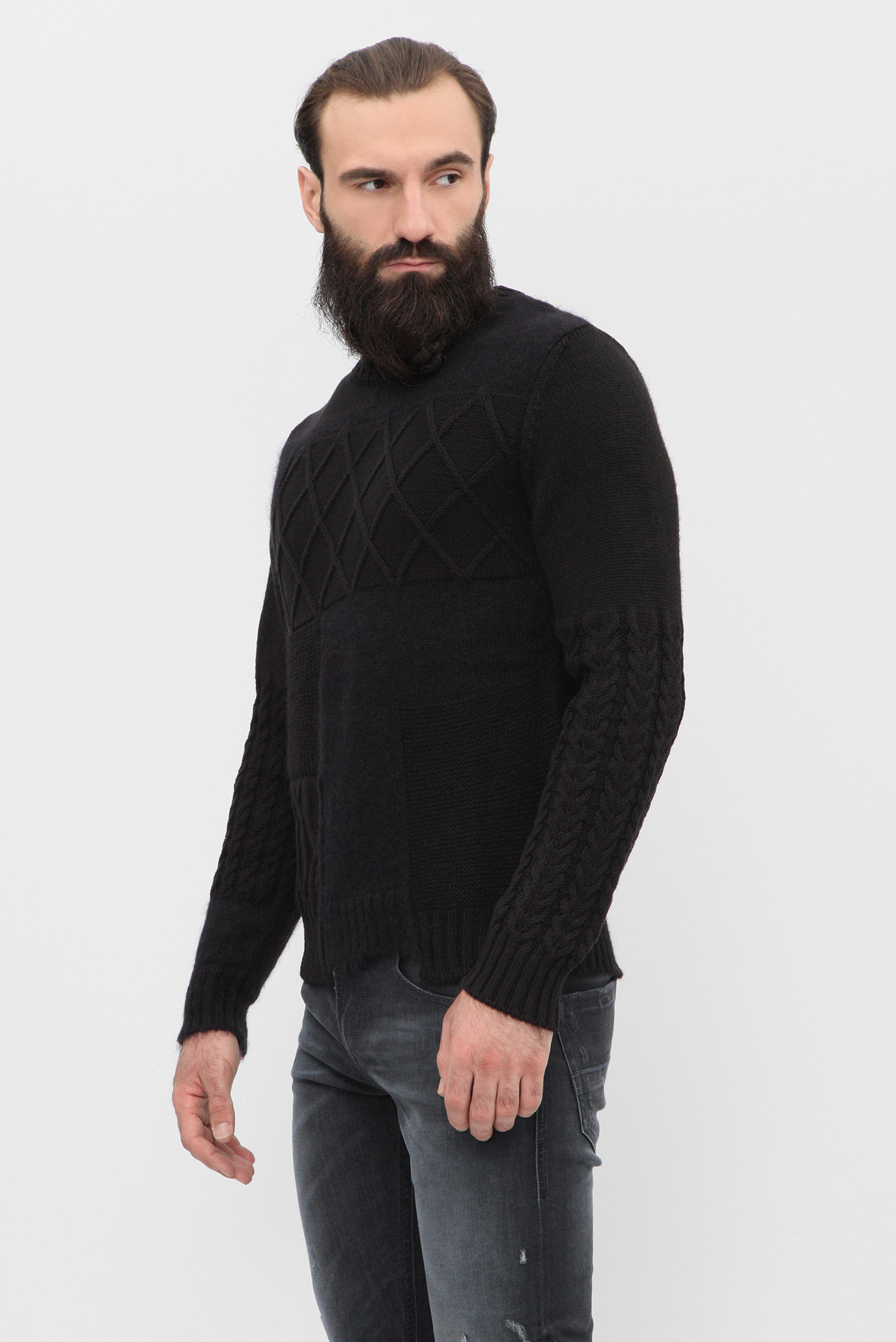 Мужской черный свитер 7