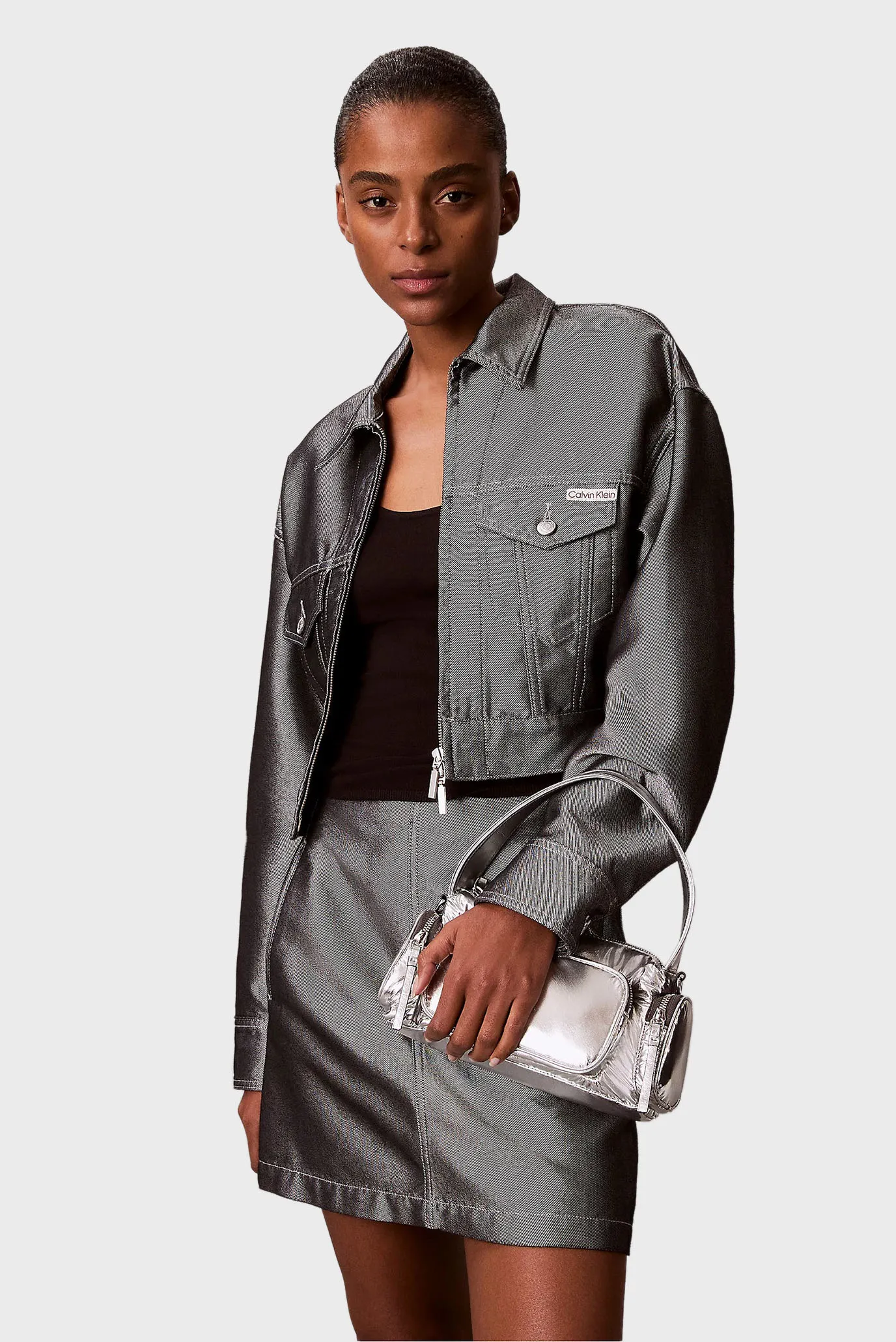 Сумка/POCKET SILVER NYLON SMALL BAG 2