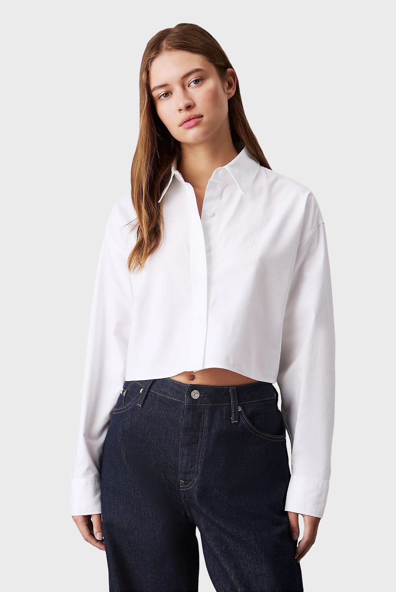 Женская белая рубашка OXFORD LS CROPPED SHIRT 1