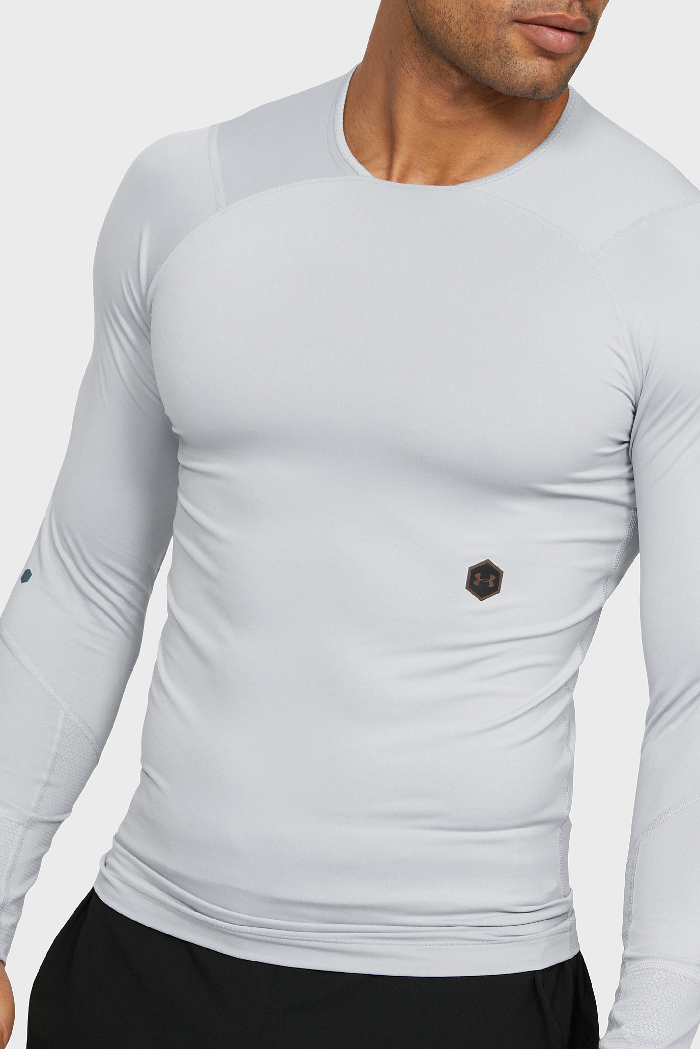 Мужской серый реглан UA Rush Compression LS 6