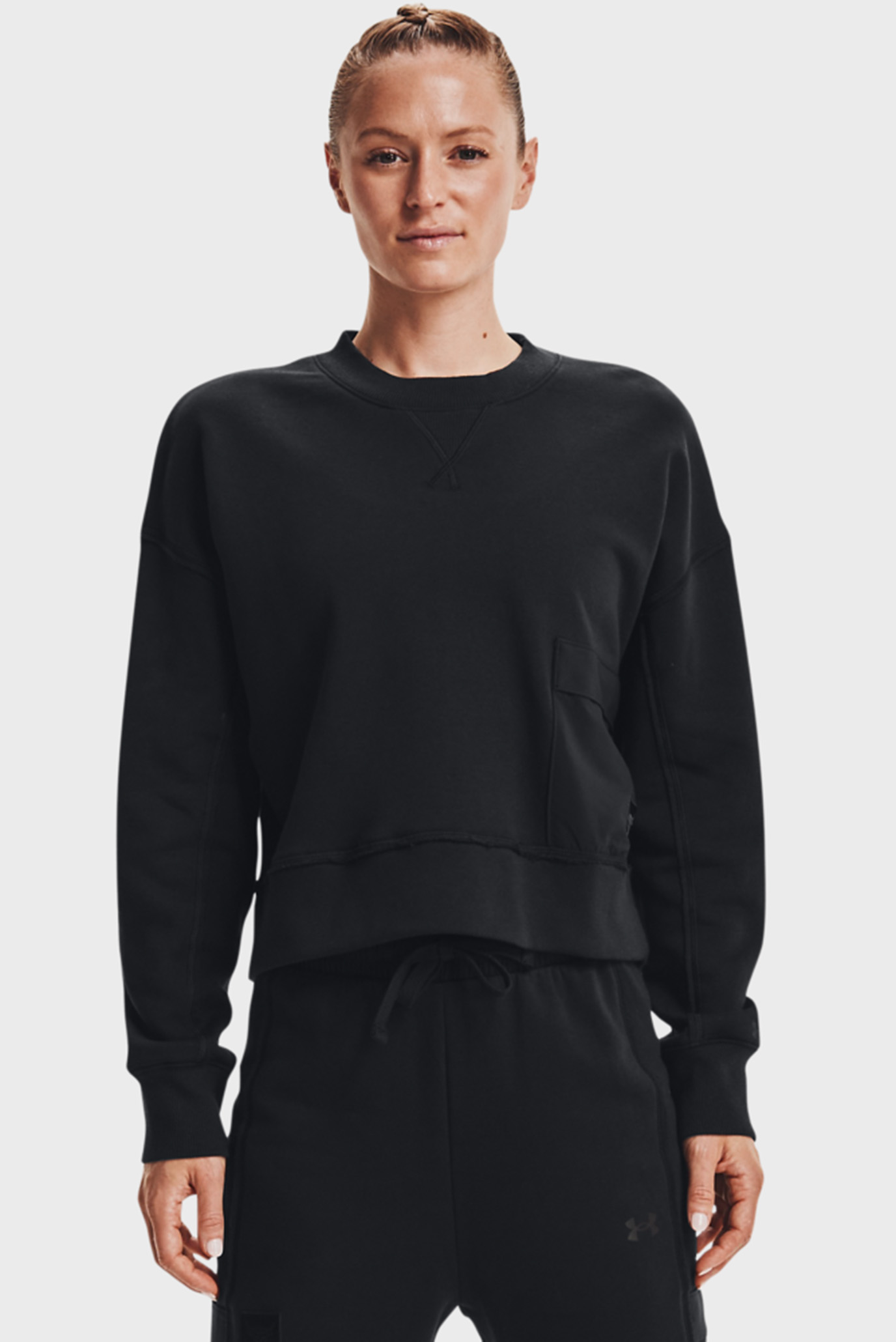 Женский черный свитшот UA Prjct Rock Fleece Crew 7