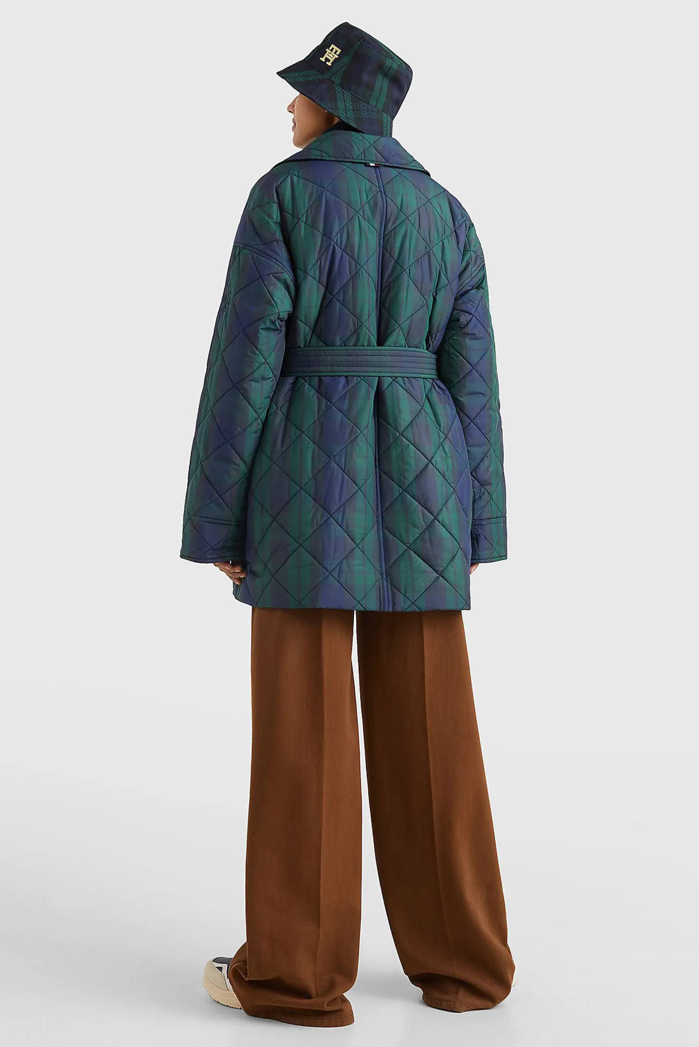 Женская зеленая куртка в клетку CHECK QUILTED 10