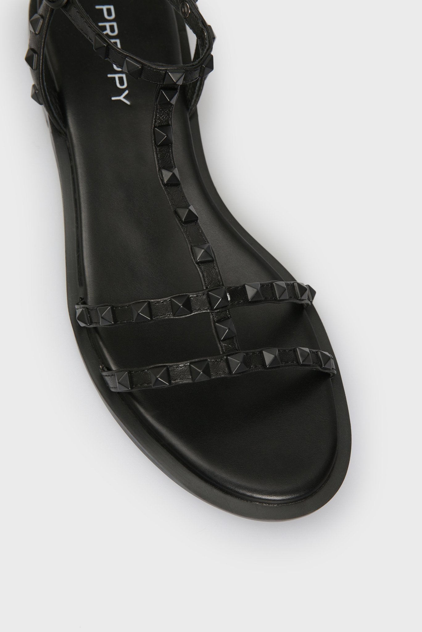 Женские черные кожаные сандалии 5