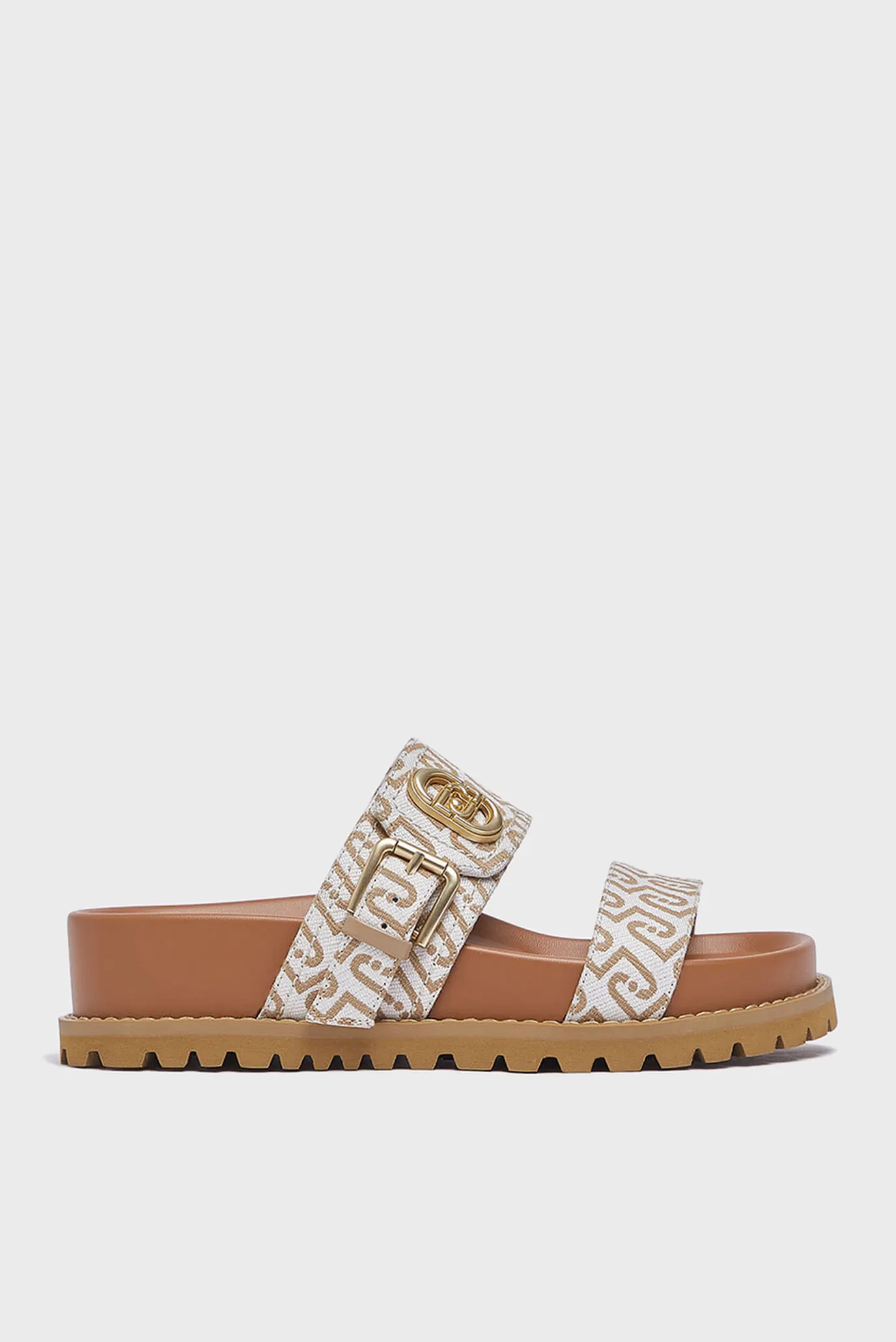 Сандалии LIVIA 02 - SANDAL MONOGRAM JACQUARD NATURAL SADDLE 1