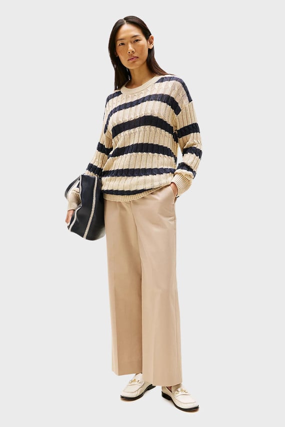 Штаны/COTTON WIDE LEG ANKLE CHINO PANT