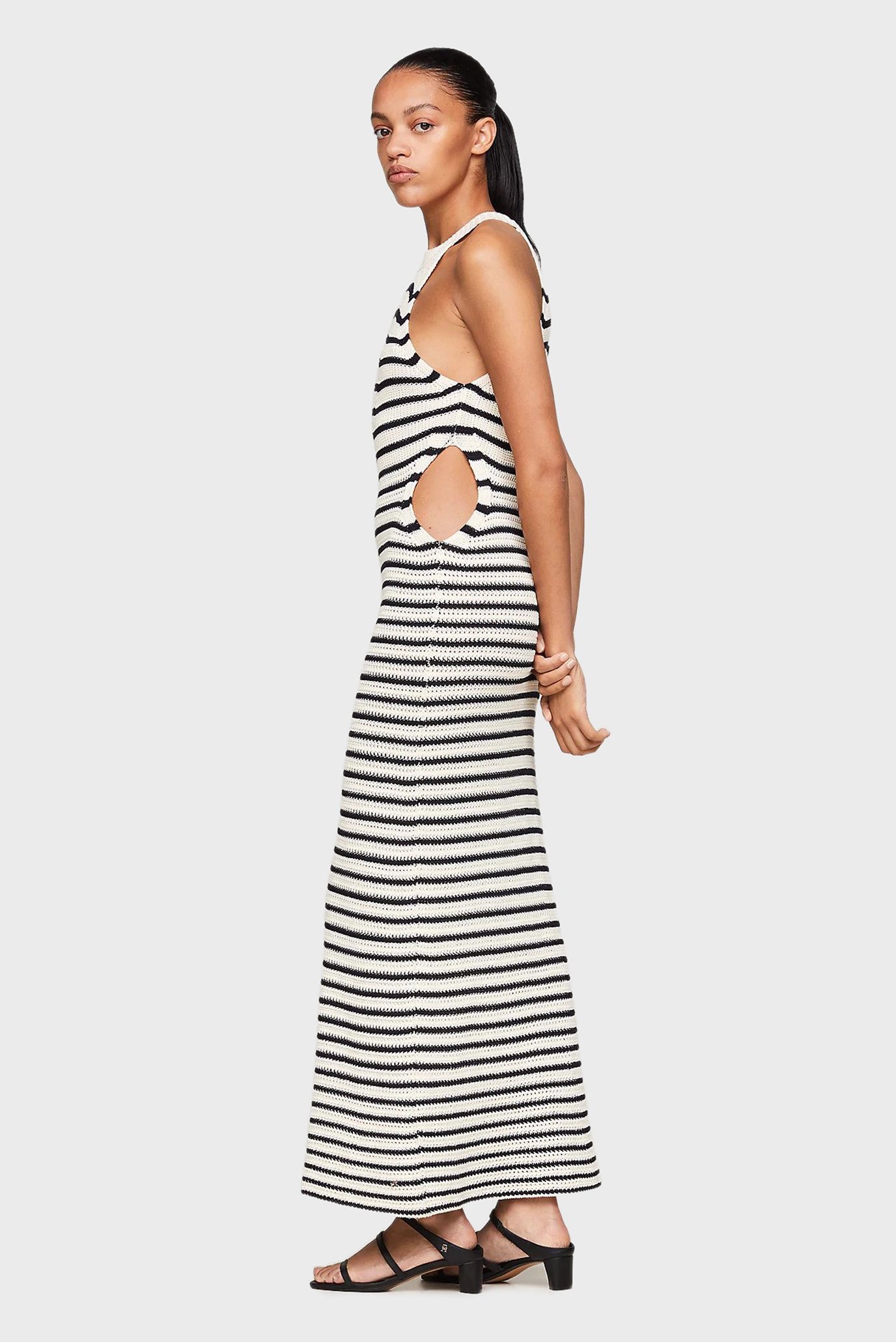 Женское платье в полоску CROCHET STP MIDI SWT 2