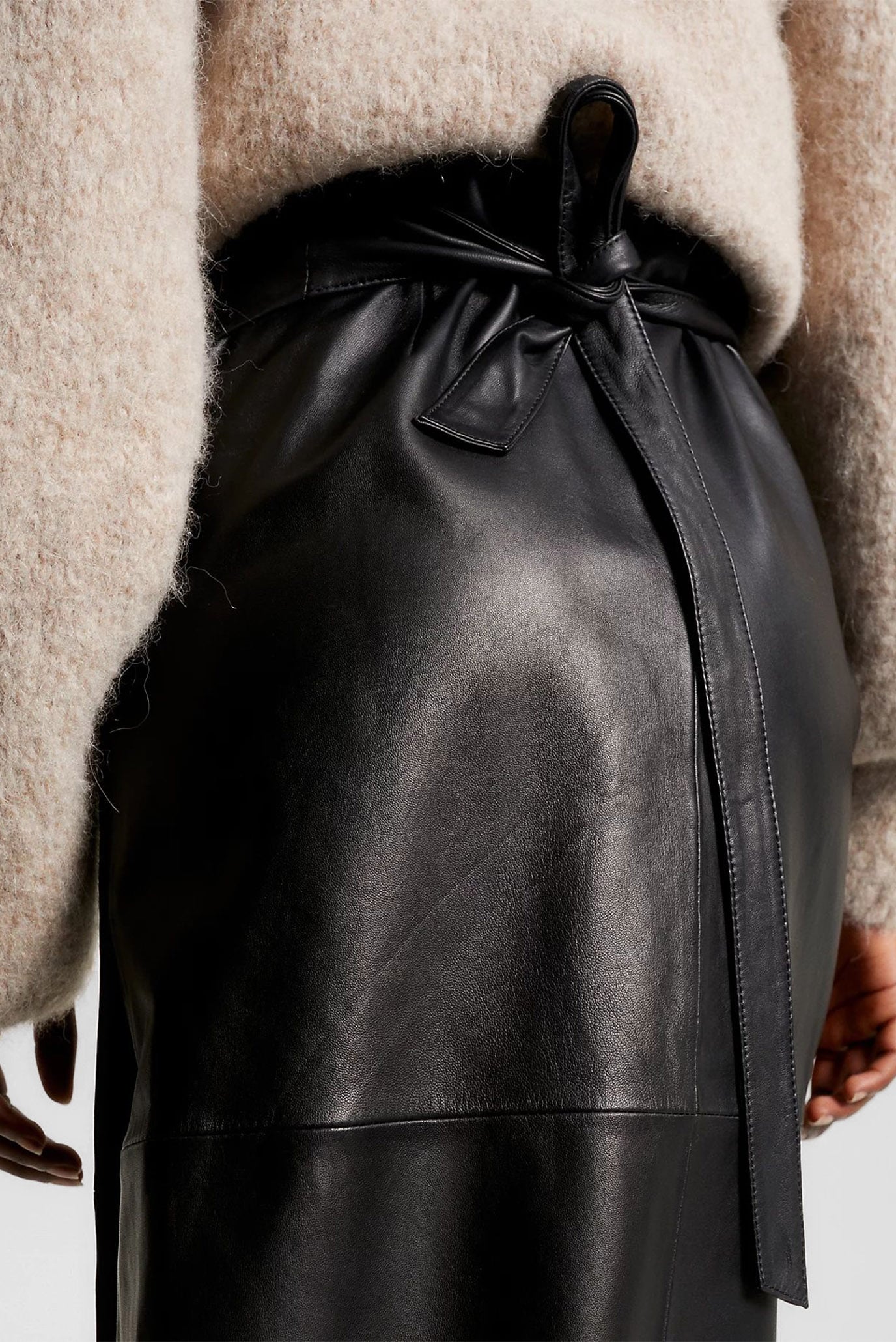 Юбка LEATHER MIDI WRAP SKIRT 4