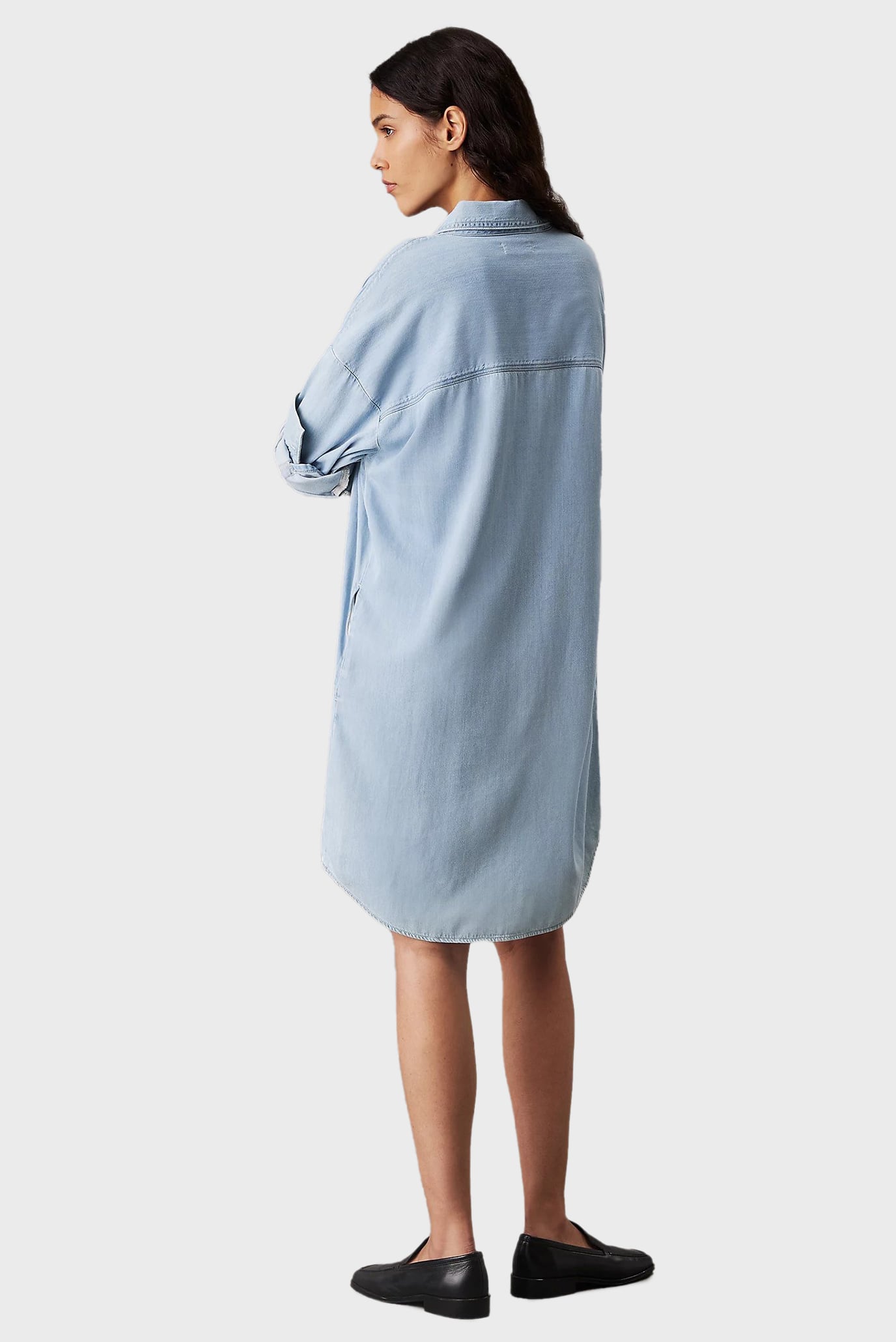 Женское голубое джинсовое платье LOOSE SHIRT LYOCELL DENIM DRESS 4