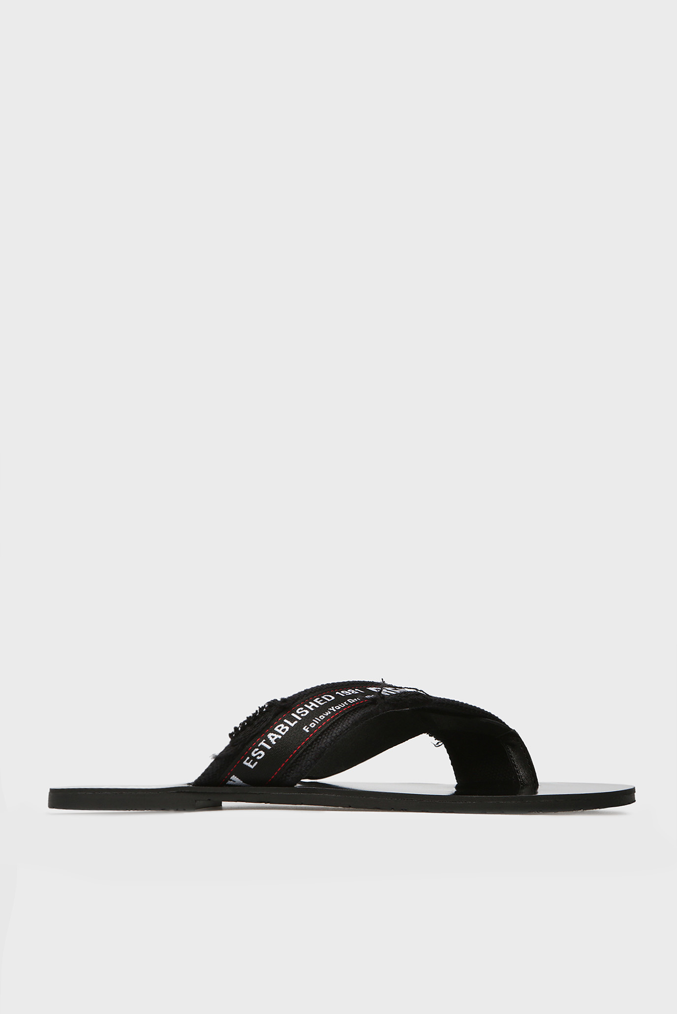 Мужские черные кожаные слайдеры SCUBA 6