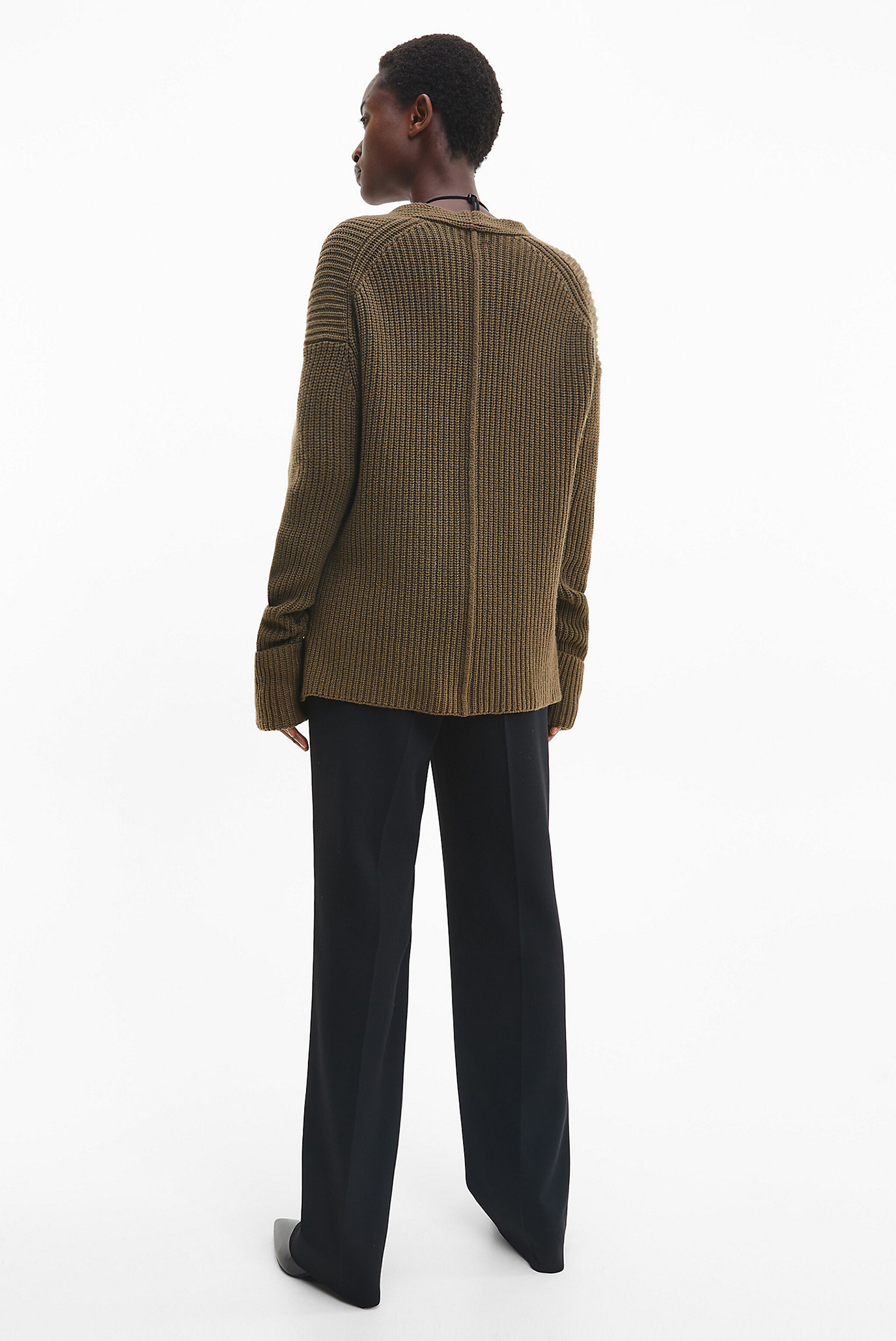 Свитер COTTON BLEND RIB V-NECK SWEATER 3