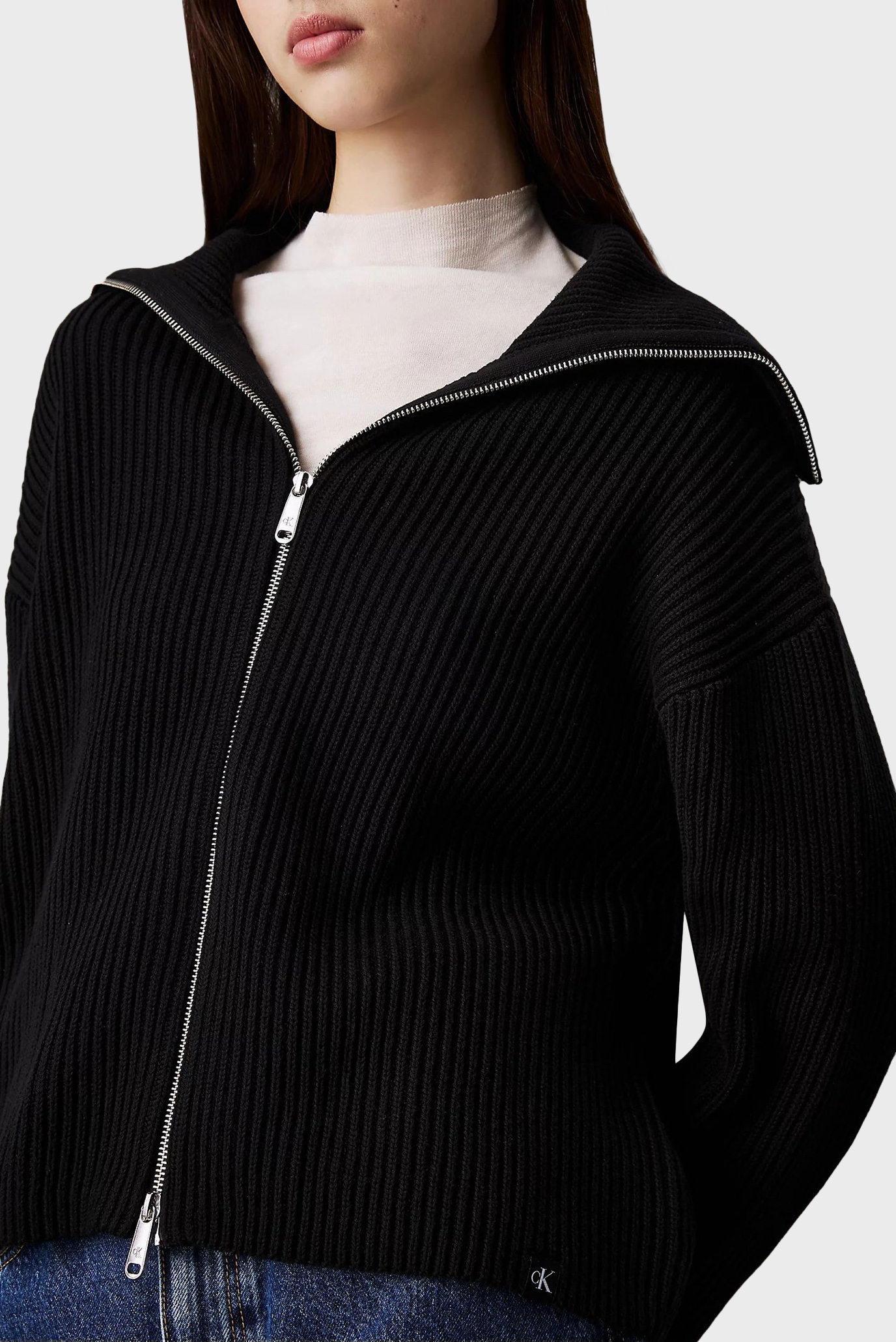 Женский черный кардиган CHUNKY LOOSE SWEATER 4