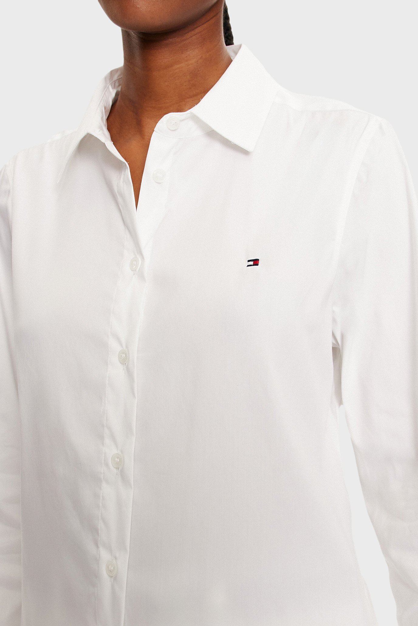 Женская белая рубашка ESS POPLIN REGULAR SHIRT 5