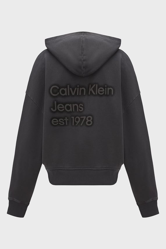Женское темно-серое худи WASHED PUFF PRINT ZIP-THROUGH