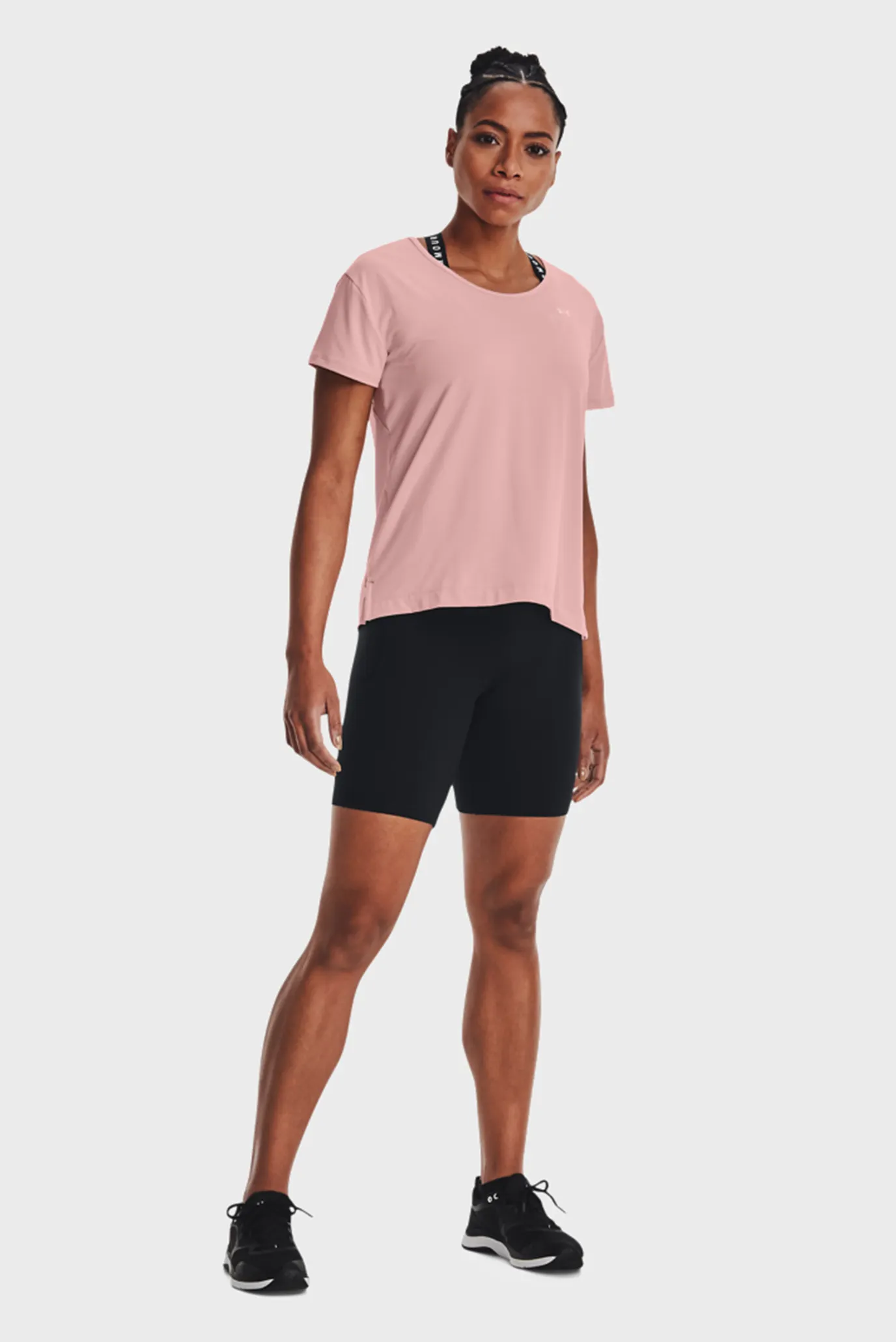 Женская розовая футболка UA Rush Energy Core SS 8