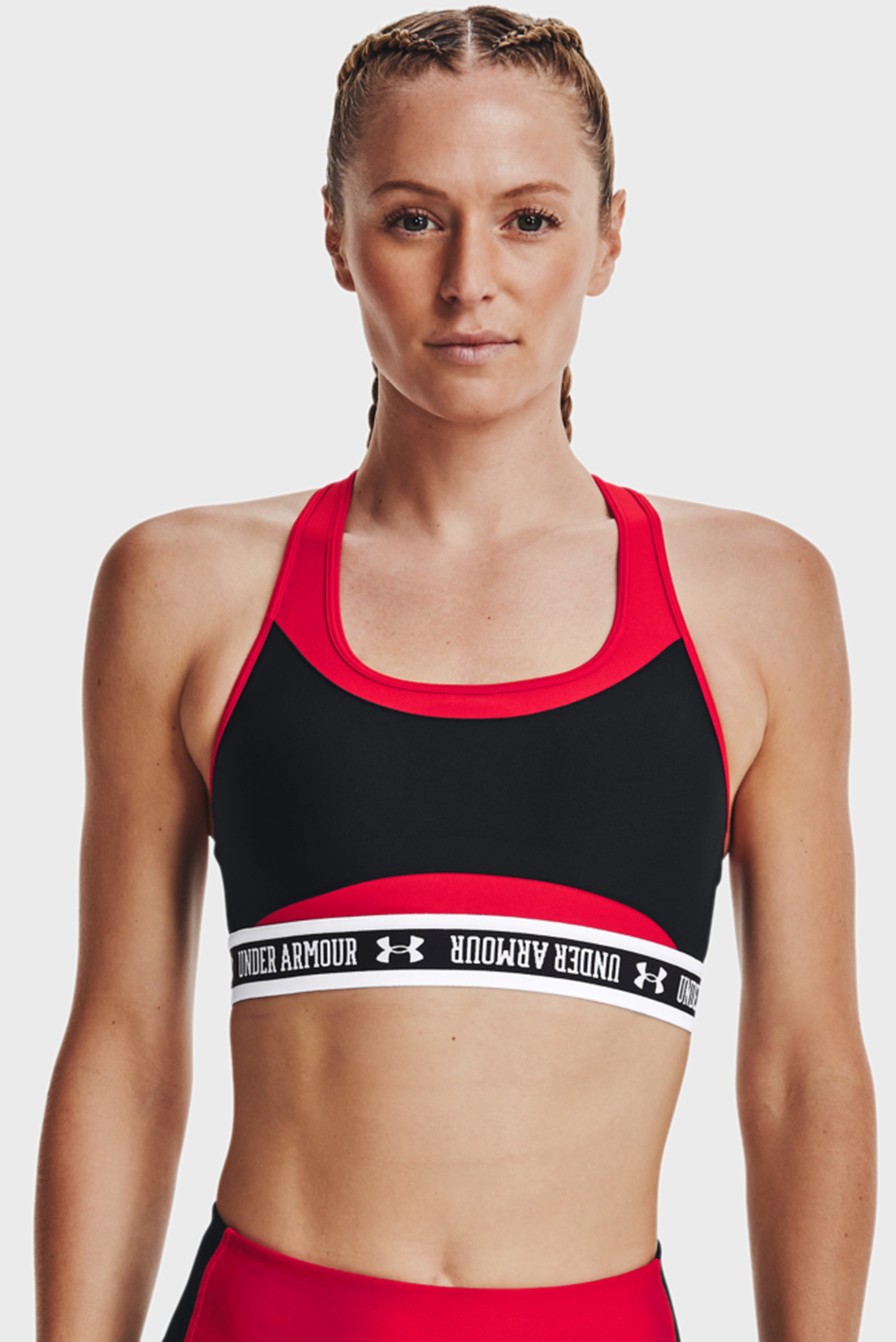 Женский черный спортивный топ UA Crossback Mid Block SPUnder Armour Женский черный спортивный топ UA Crossback Mid Block SP 9