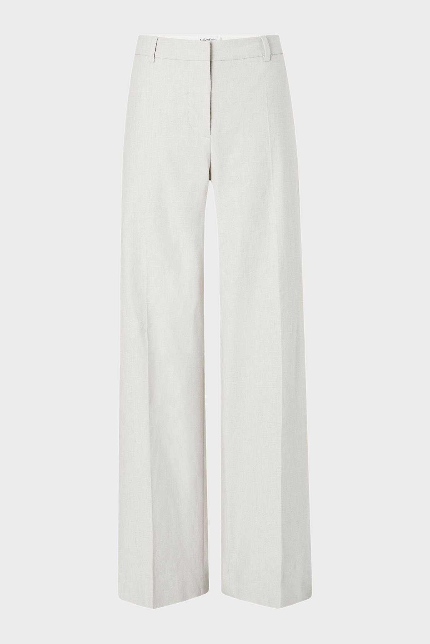 Женские белые льняные брюки 5