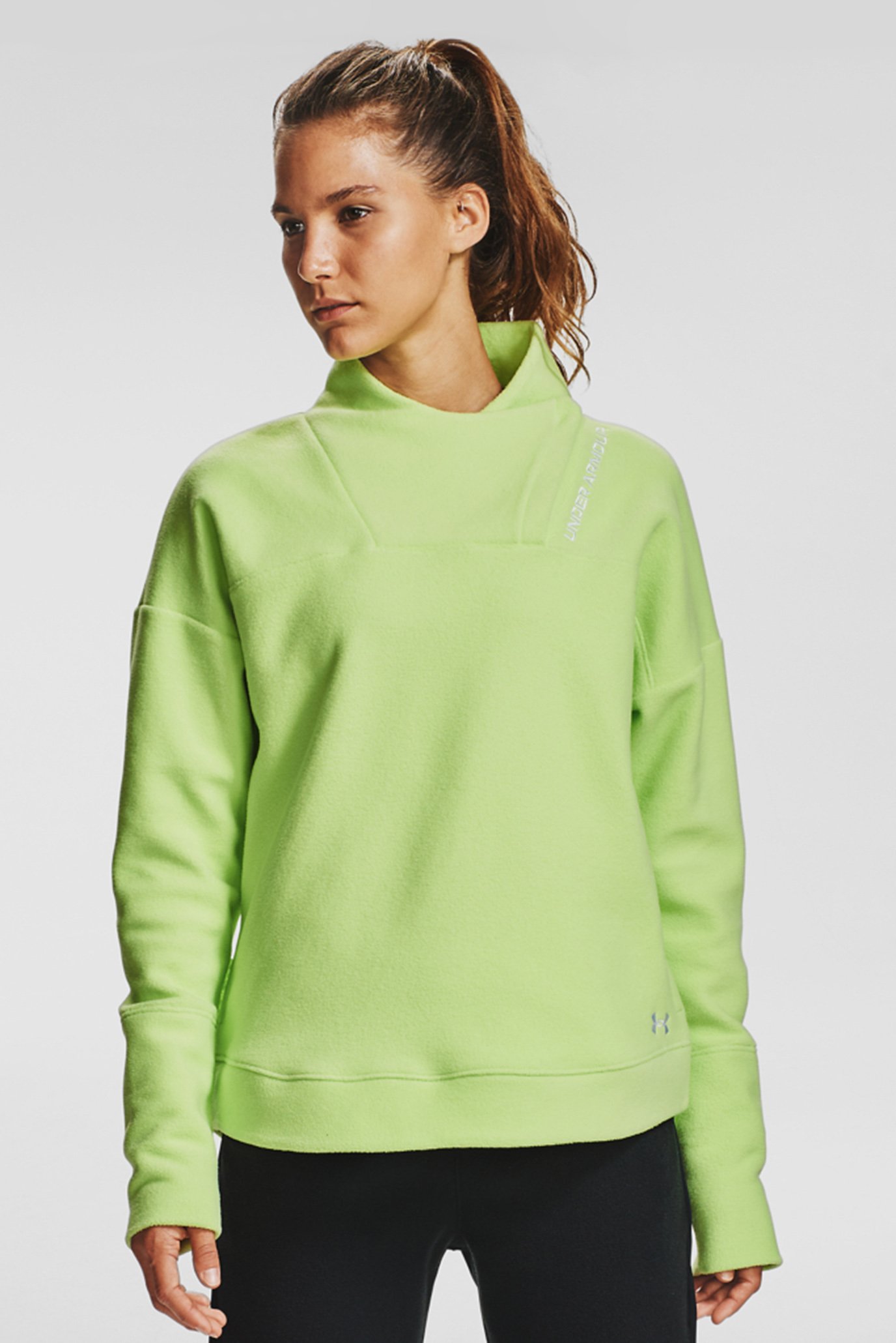 Женский салатовый свитшот Recover Fleece Wrap Neck 4