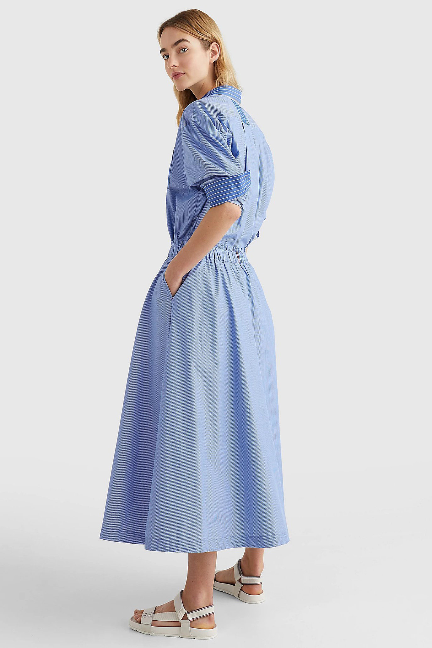 Женская голубая юбка в полоску ORG CO STRIPE MIDI PULL ON 8