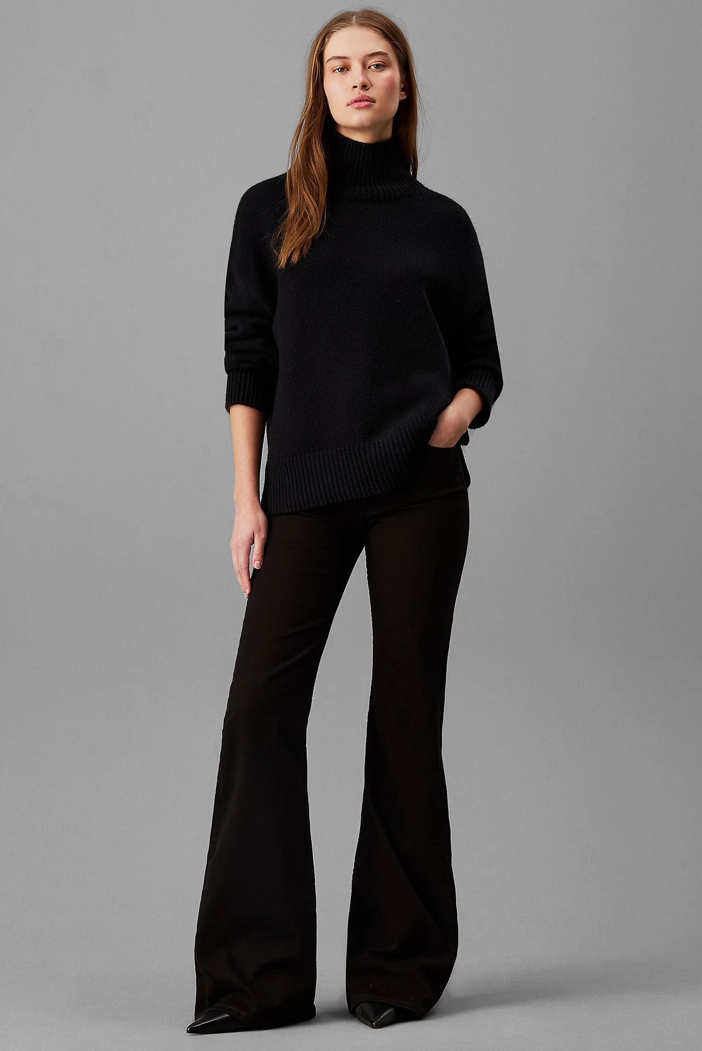 Женские черные джинсы MR SLIM FLARE - FOREVER BLACK 2