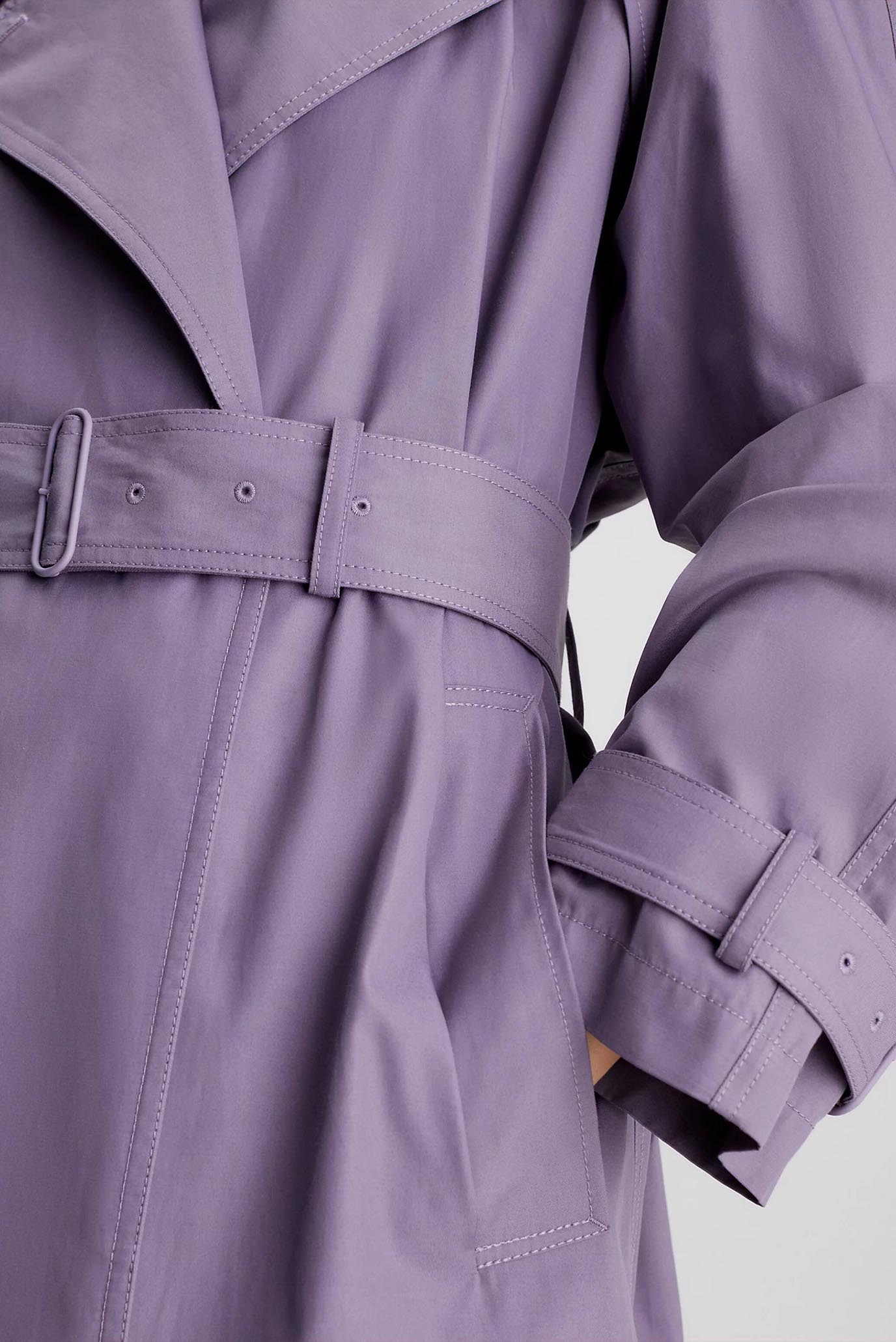 Женский фиолетовый тренч CUT OUT SHOULDER 4