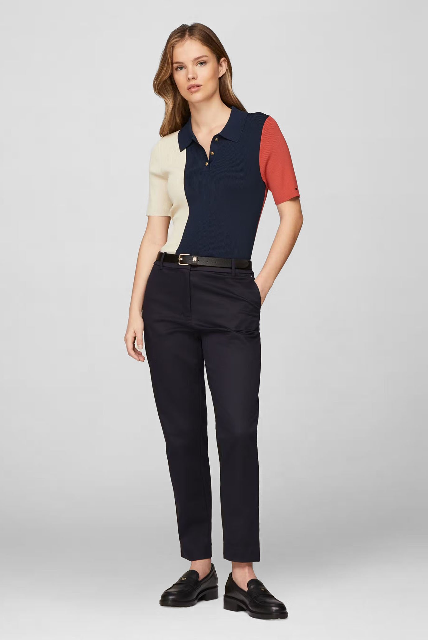 Топ RIB STRIPES POLO SS SWEATER 2