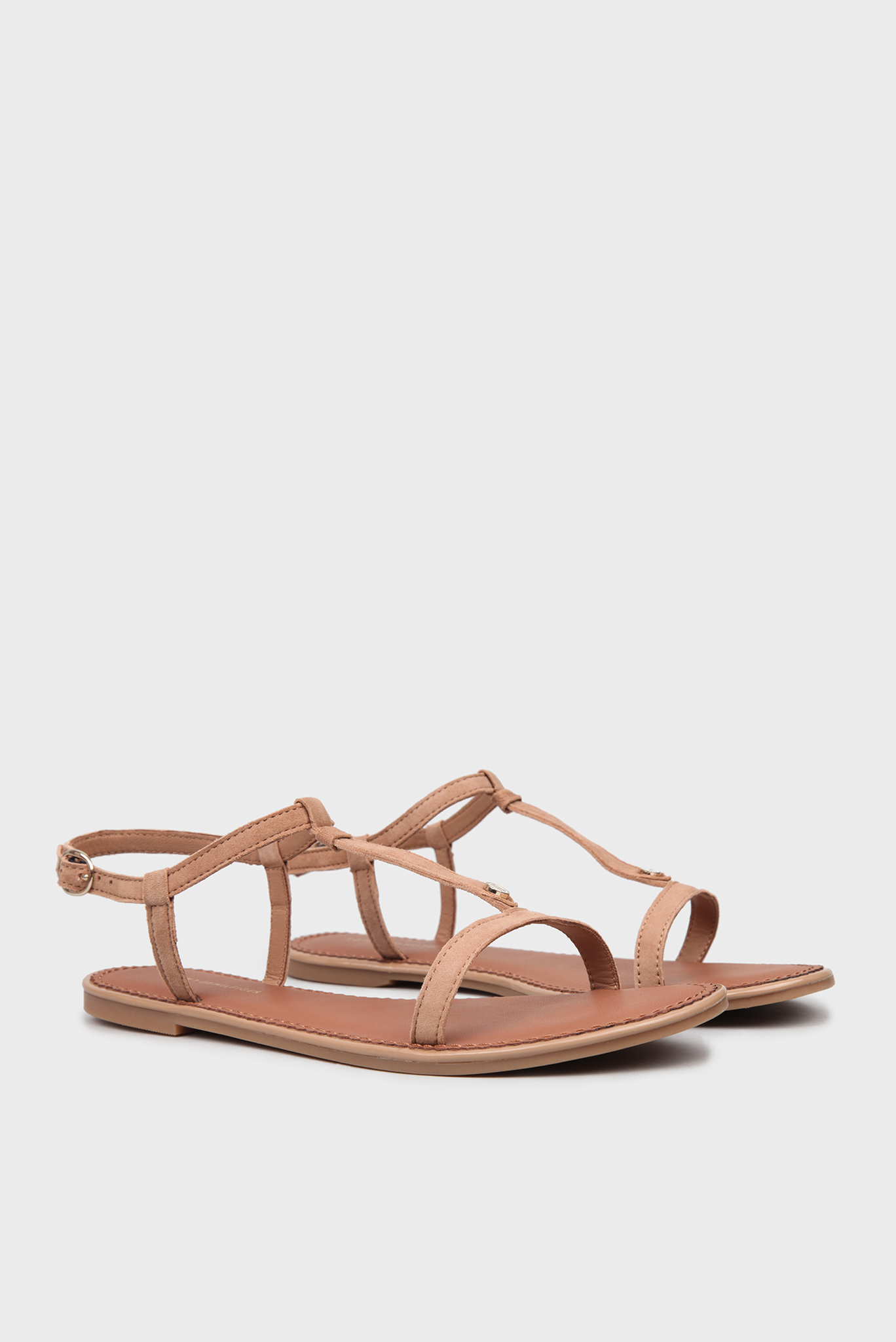 Женские бежевые замшевые сандалии 2