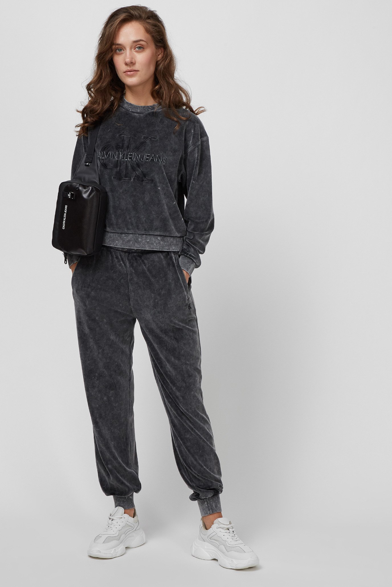 Calvin klein velour sweatsuit hotsell