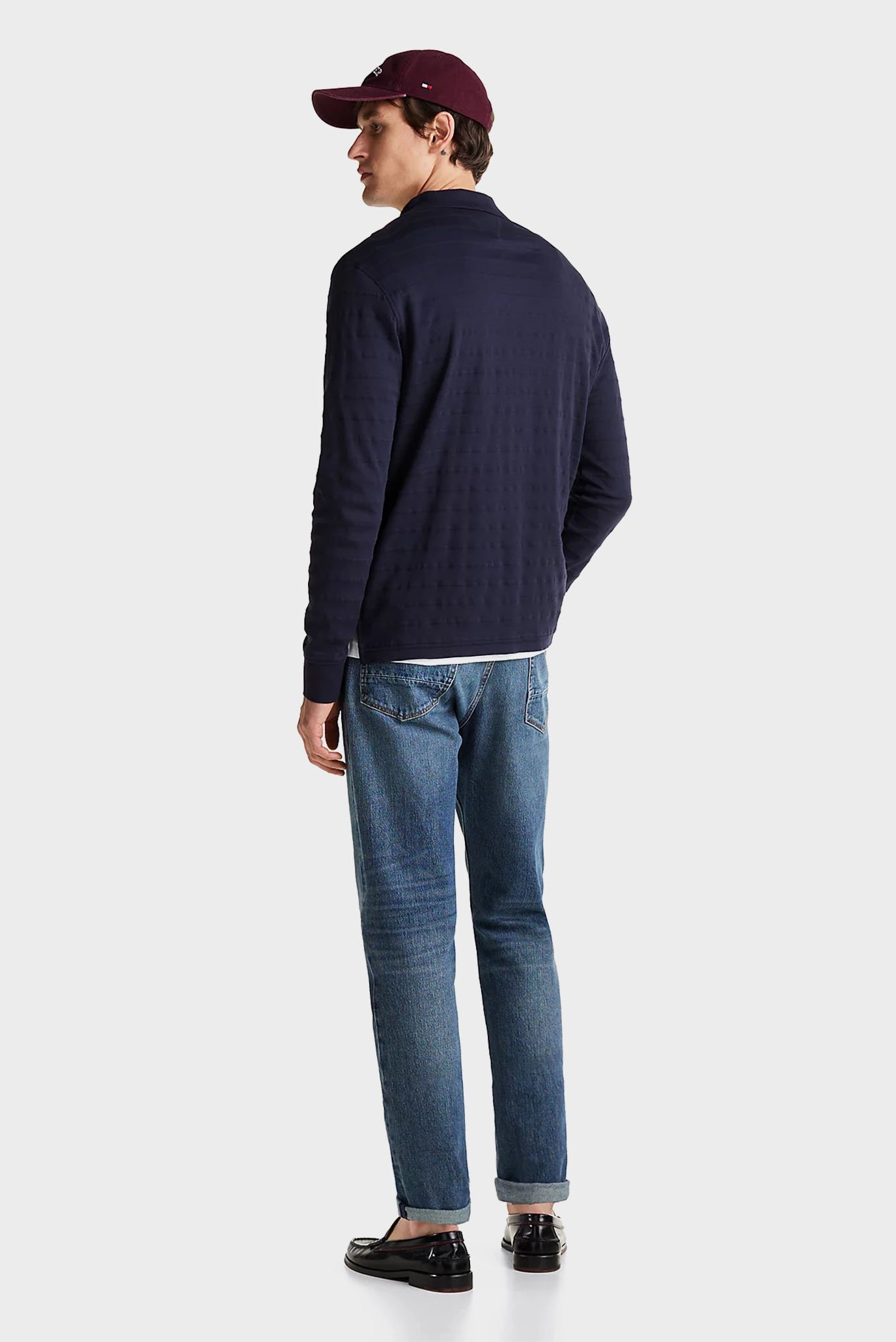 Поло с длинным рукавом MERC JACQUARD STRIPE LS REG POLO 4