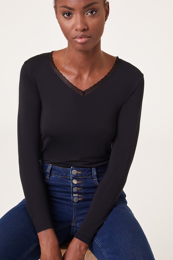 Лонгслив WARM ME UP - T-SHIRT ML - NOIR Etam