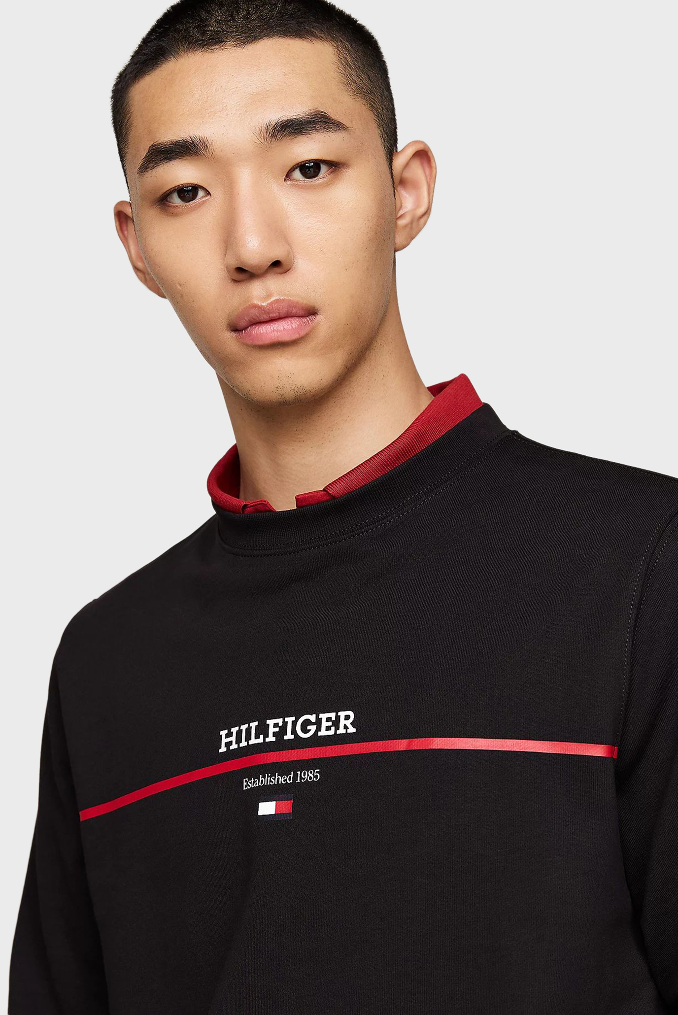 Мужской черный свитшот HILFIGER STRIPE TERRY 4