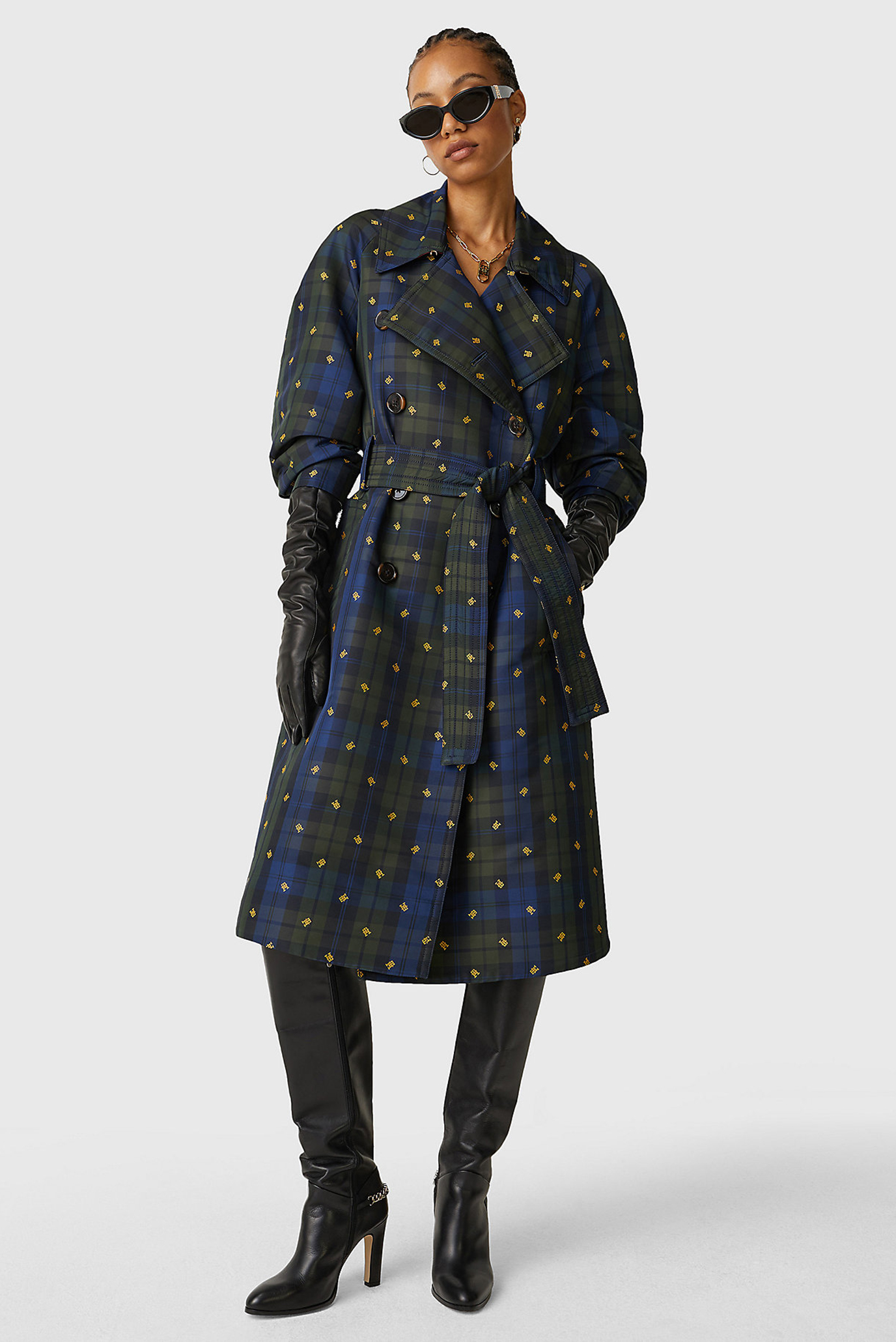 Плащ THL PREPPY MONOGRAM TARTAN COAT 2