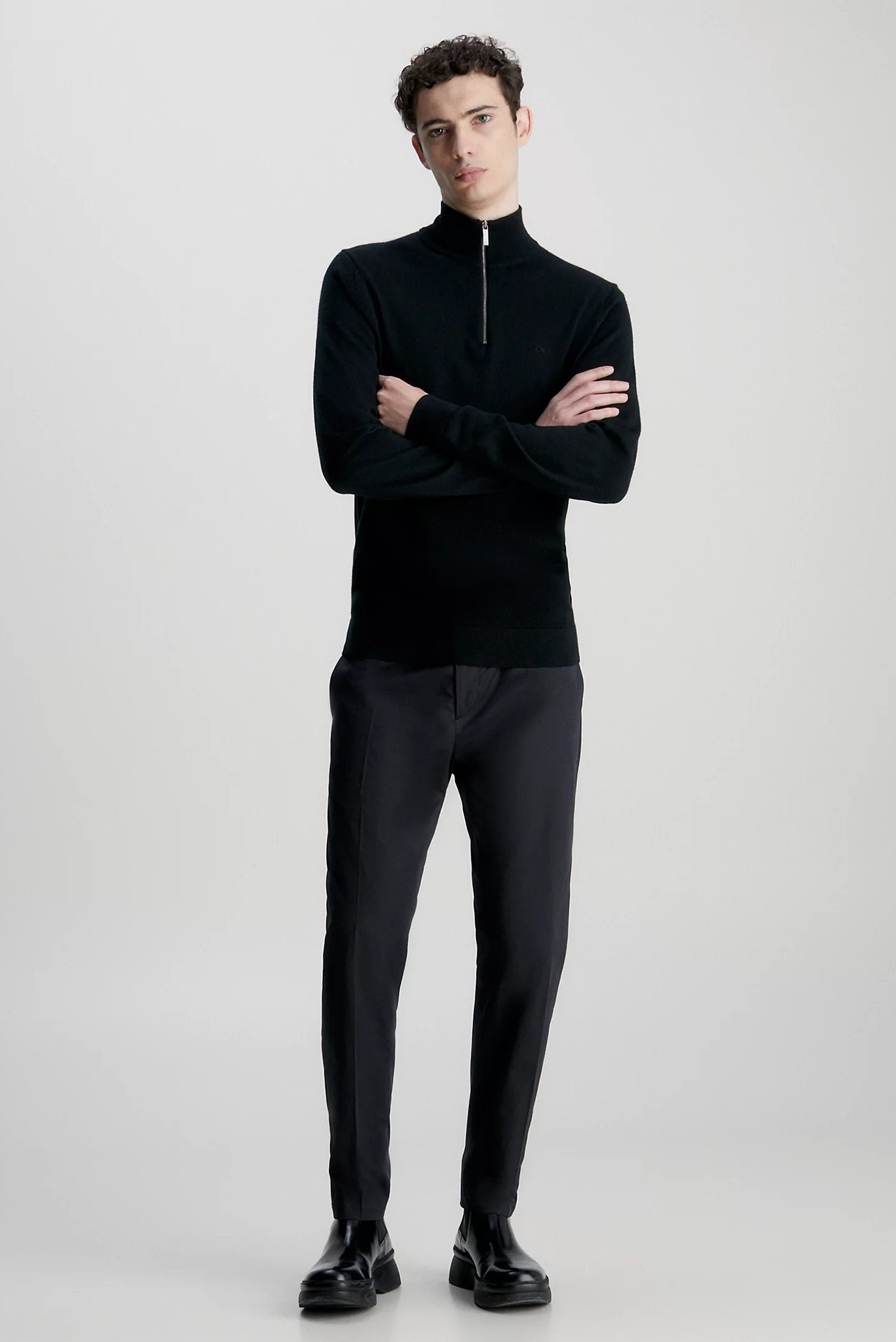 Мужская черная шерстяная кофта 3