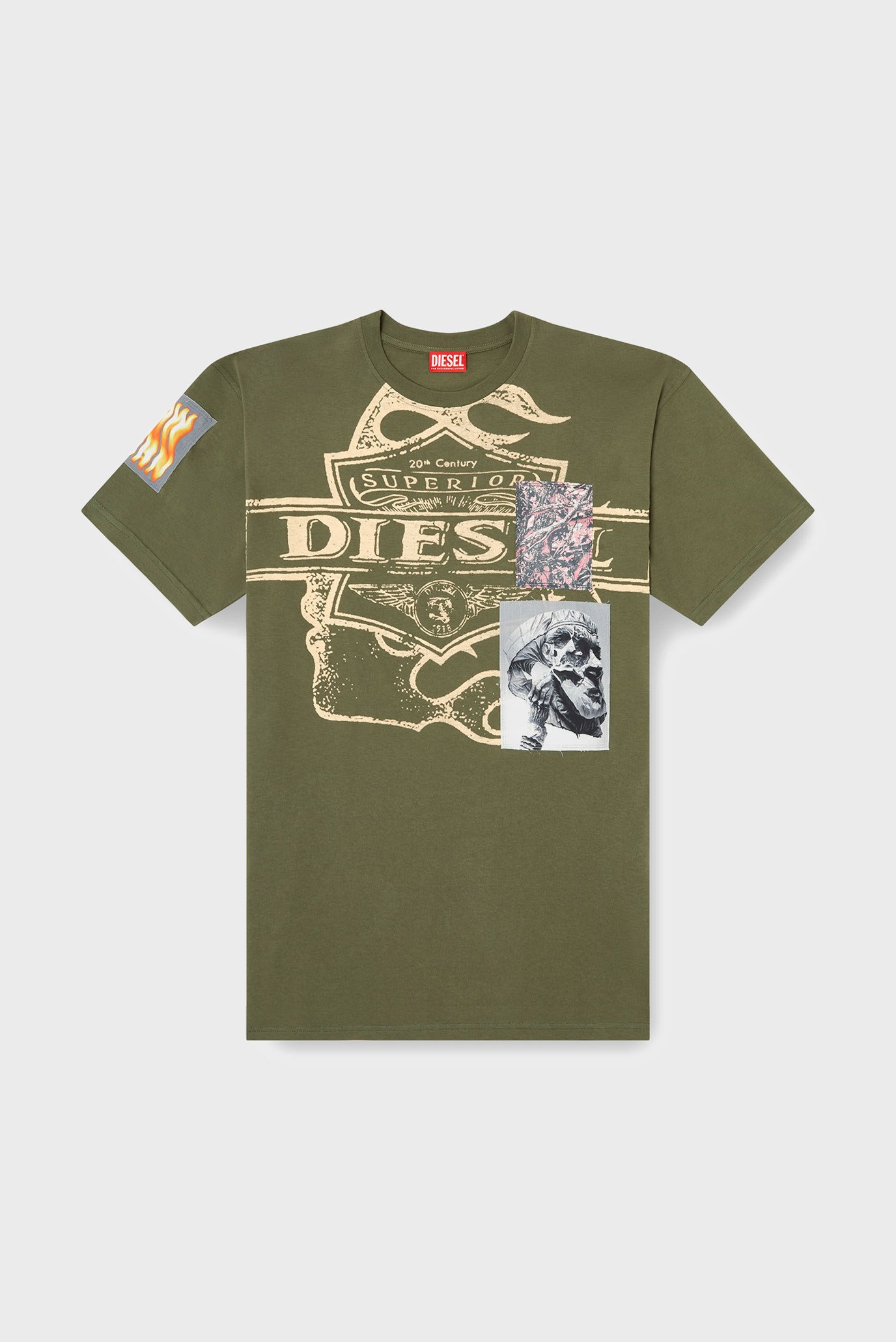 Мужская зеленая футболка T-BOXT-SLITS-R6Diesel Мужская зеленая футболка T-BOXT-SLITS-R6 4