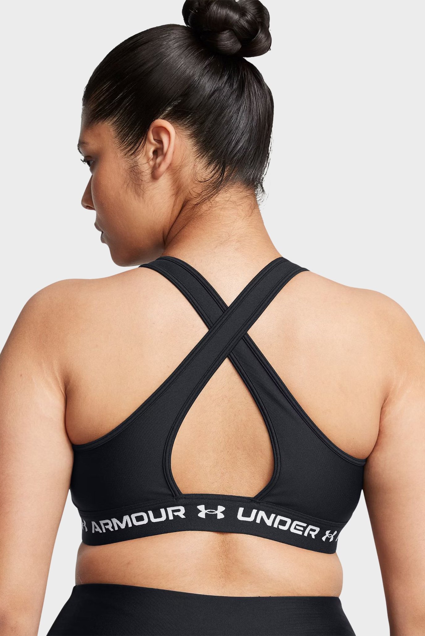 Женский черный топ UA Crossback Mid Bra 6