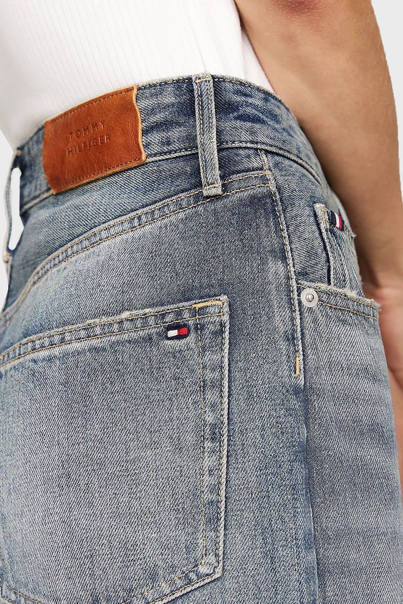 Женские голубые джинсы Relaxed Straight 4