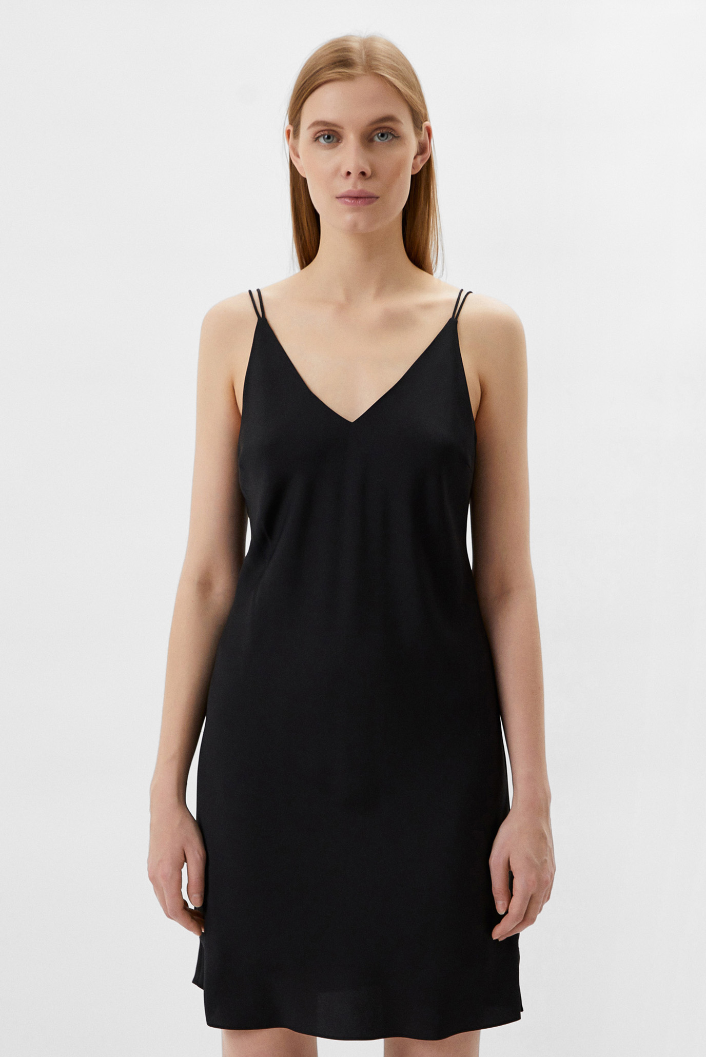 Женское черное платье ICONIC SLIP DRESS 5