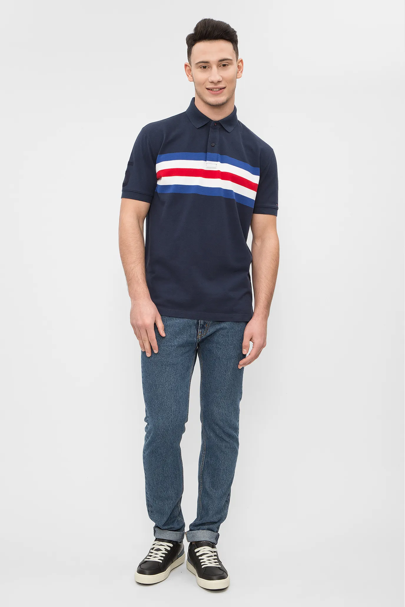 Мужское темно-синее поло 10