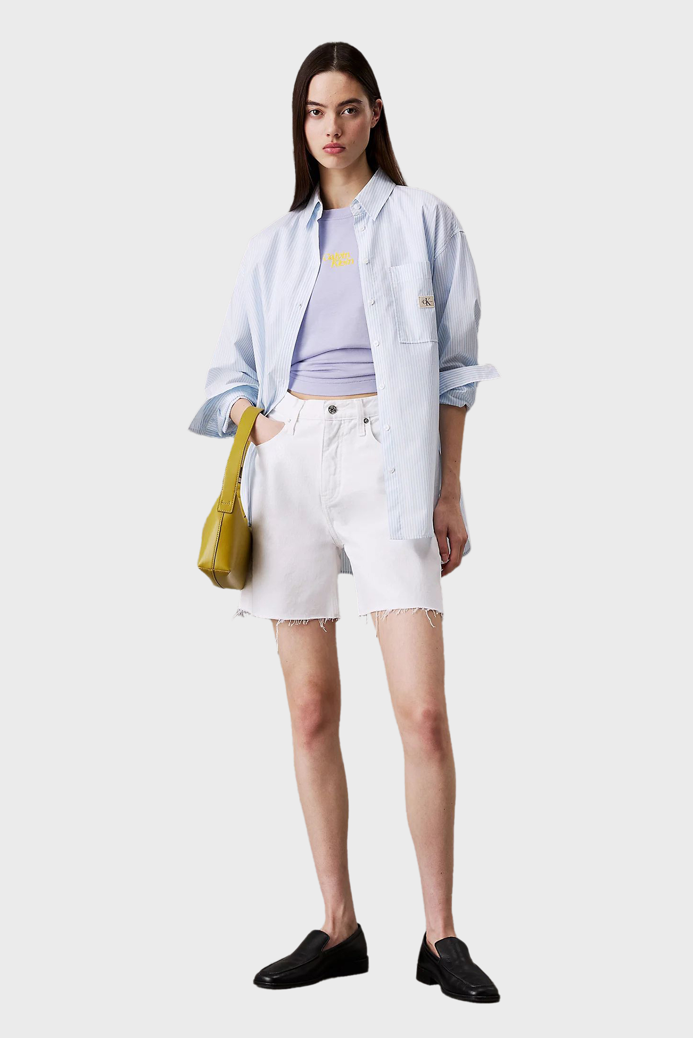 Женские белые джинсовые шорты BERMUDACalvin Klein Jeans Женские белые джинсовые шорты BERMUDA 2