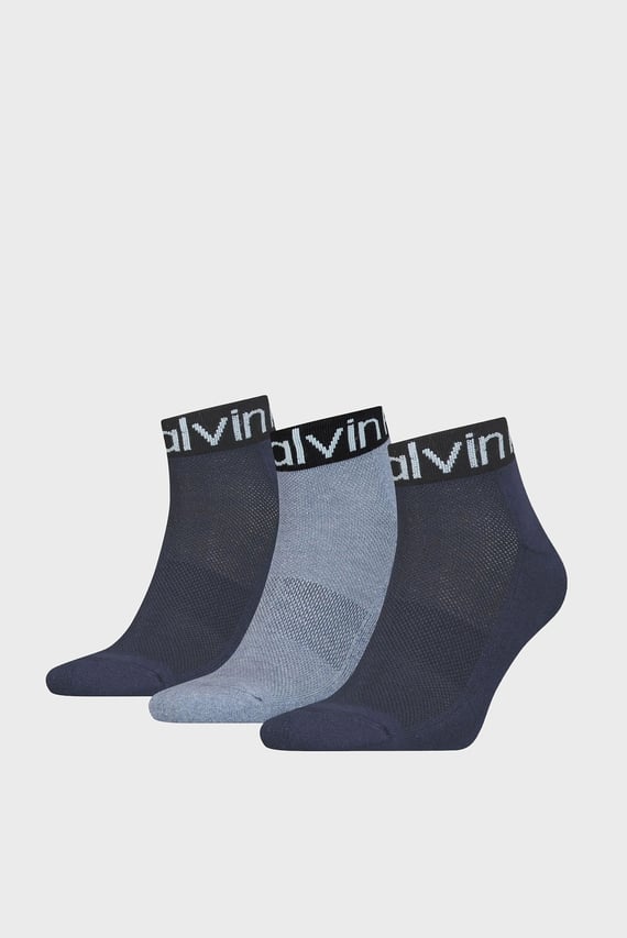 Носки CK MEN QUARTER 3P  LOGO WELT